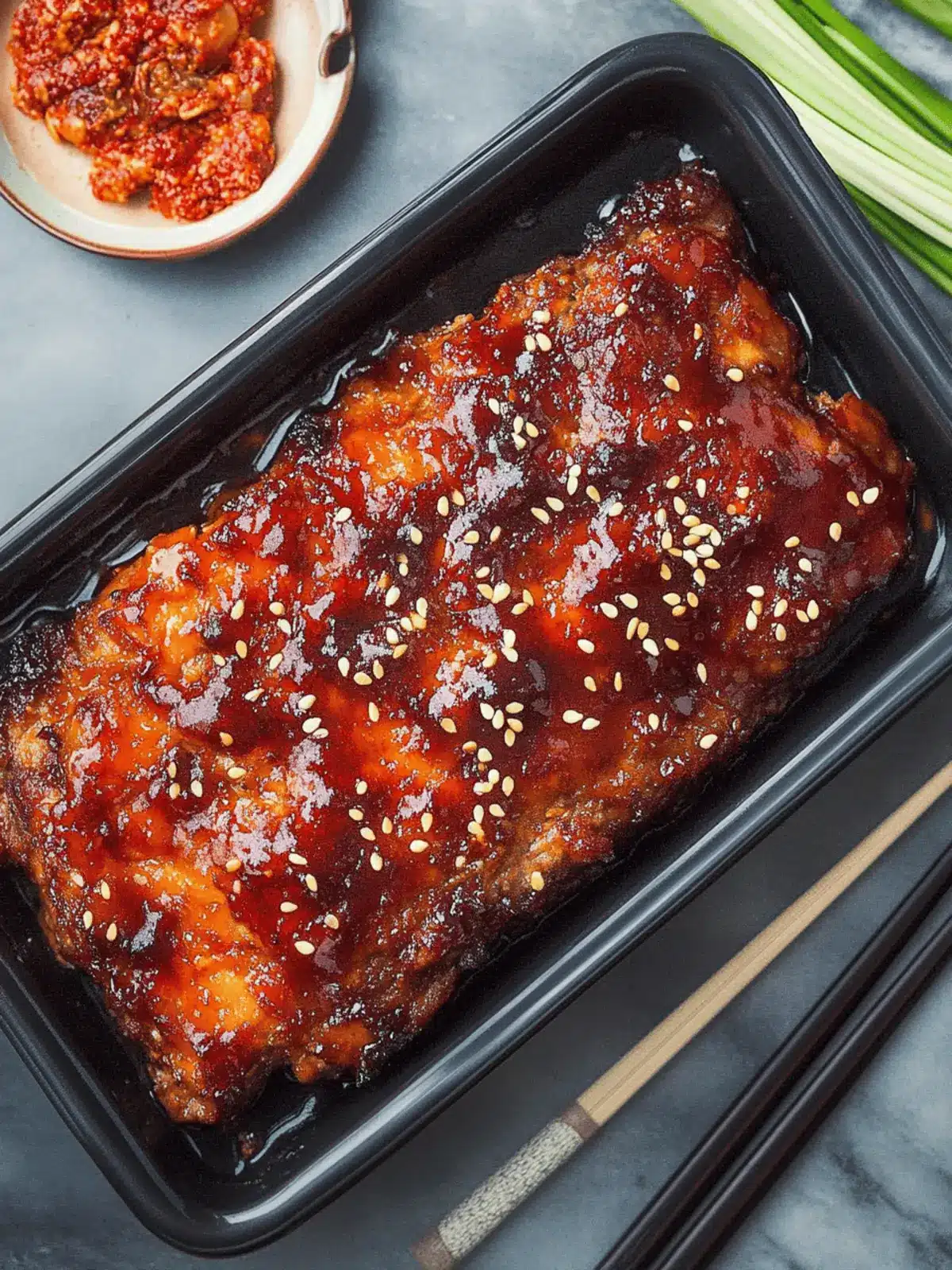 Korean Meatloaf with Gochujang Glaze