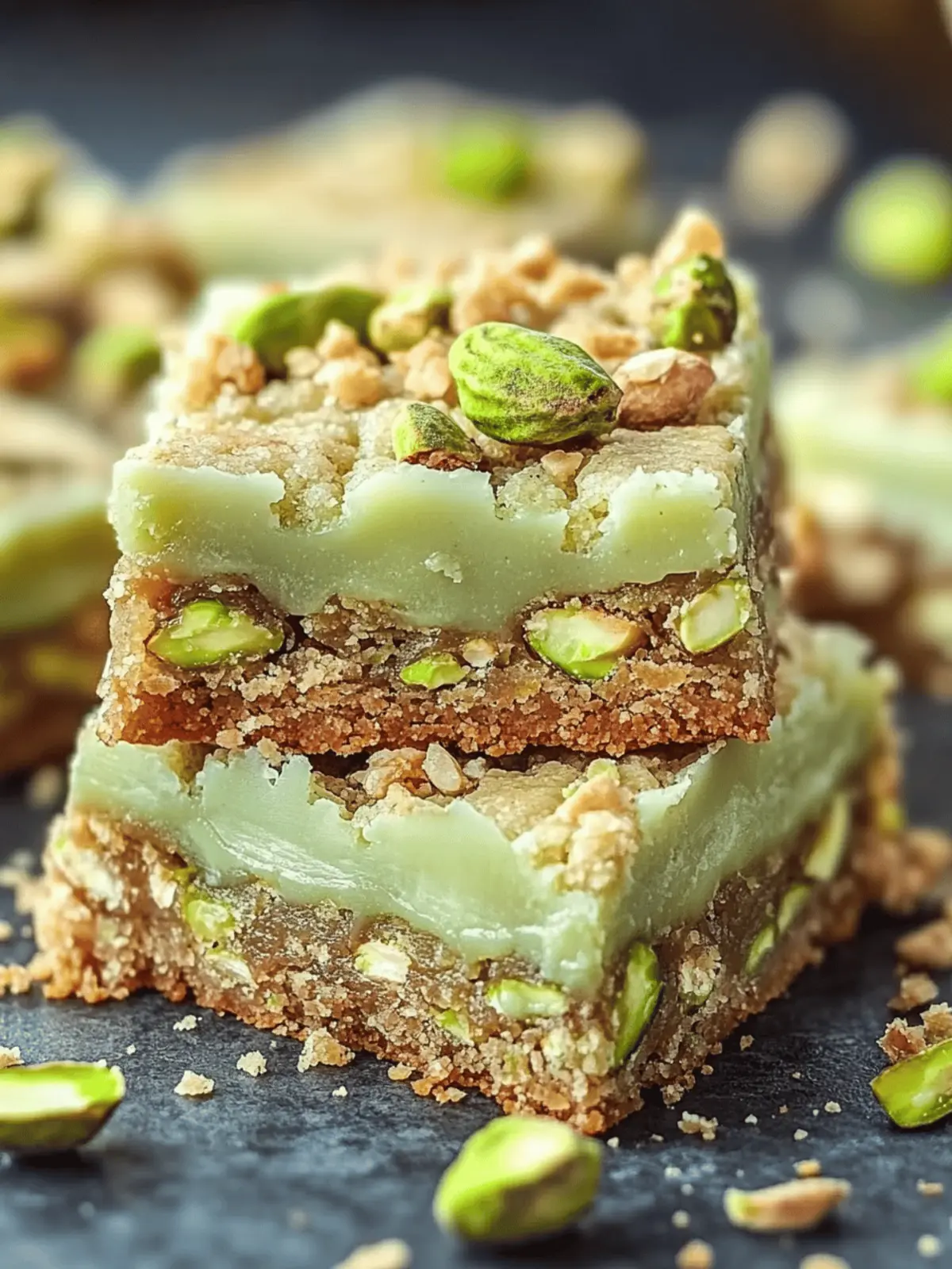 Pistachio Dream Cookie Bars