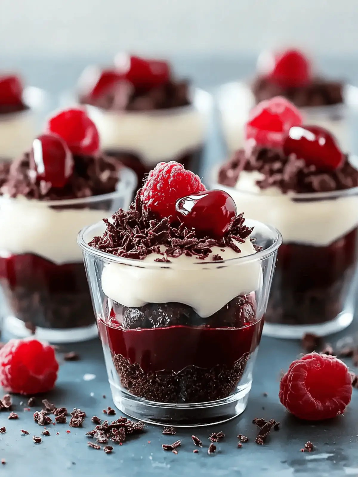 DLux Mini Dessert Cups: No-Bake Cherry Chocolate Bliss 4 DLux Mini Dessert Cups