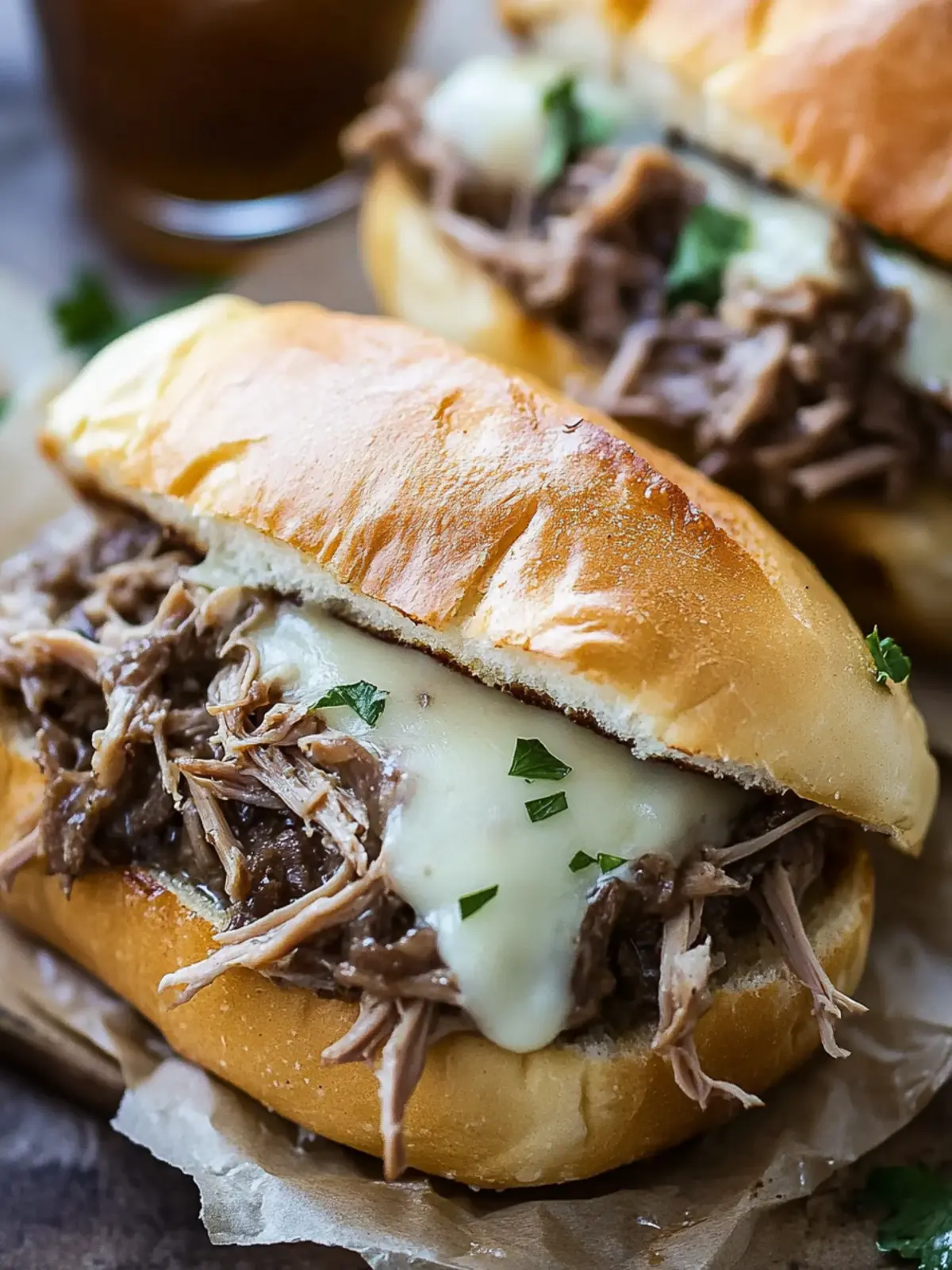 Crockpot French Dip Sandwiches