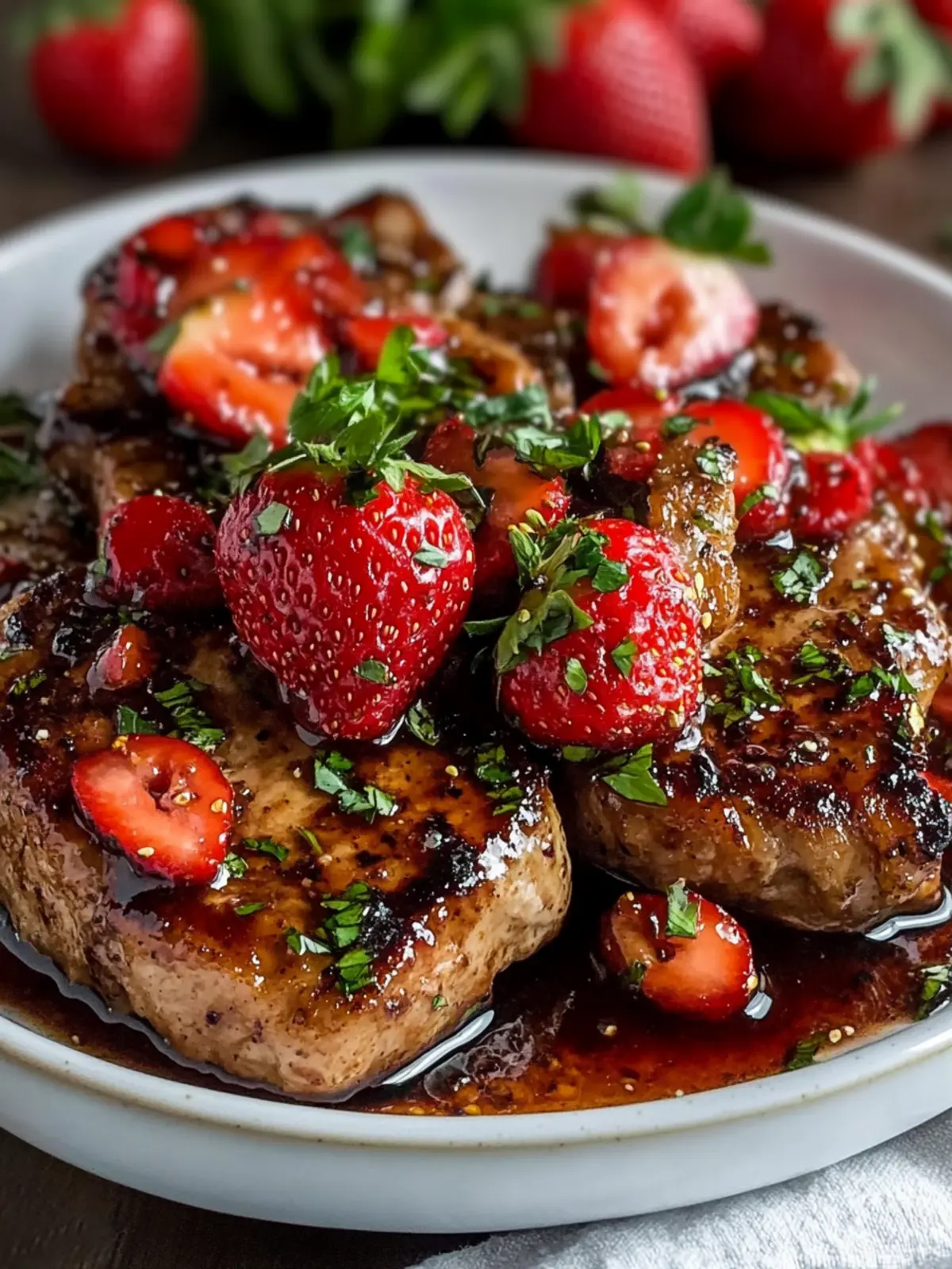 Strawberry Balsamic Pork Chops