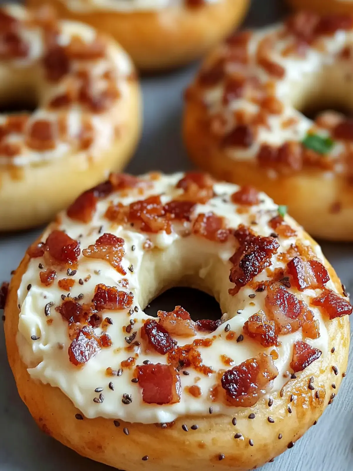Bacon Cream Cheese Bagels
