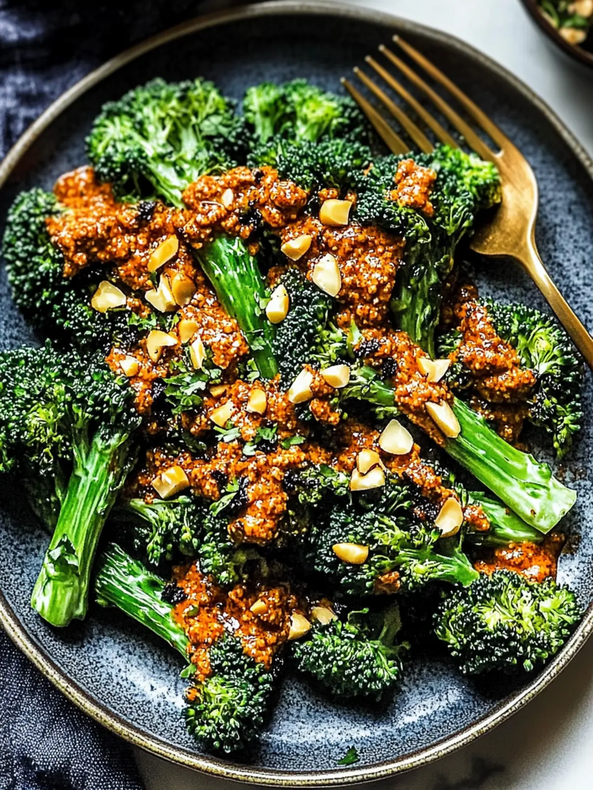 Charred Broccoli with Hazelnut Romesco