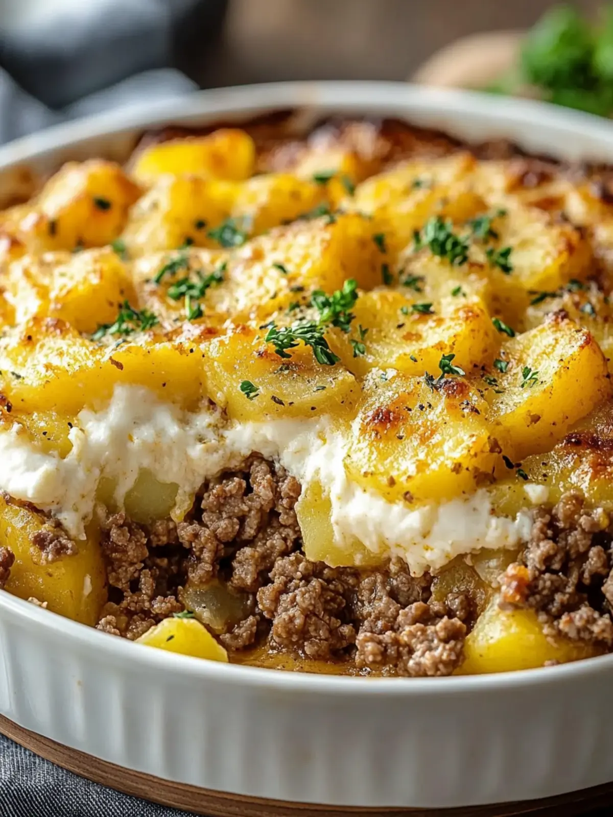 Ground Beef and Potatoes Casserole