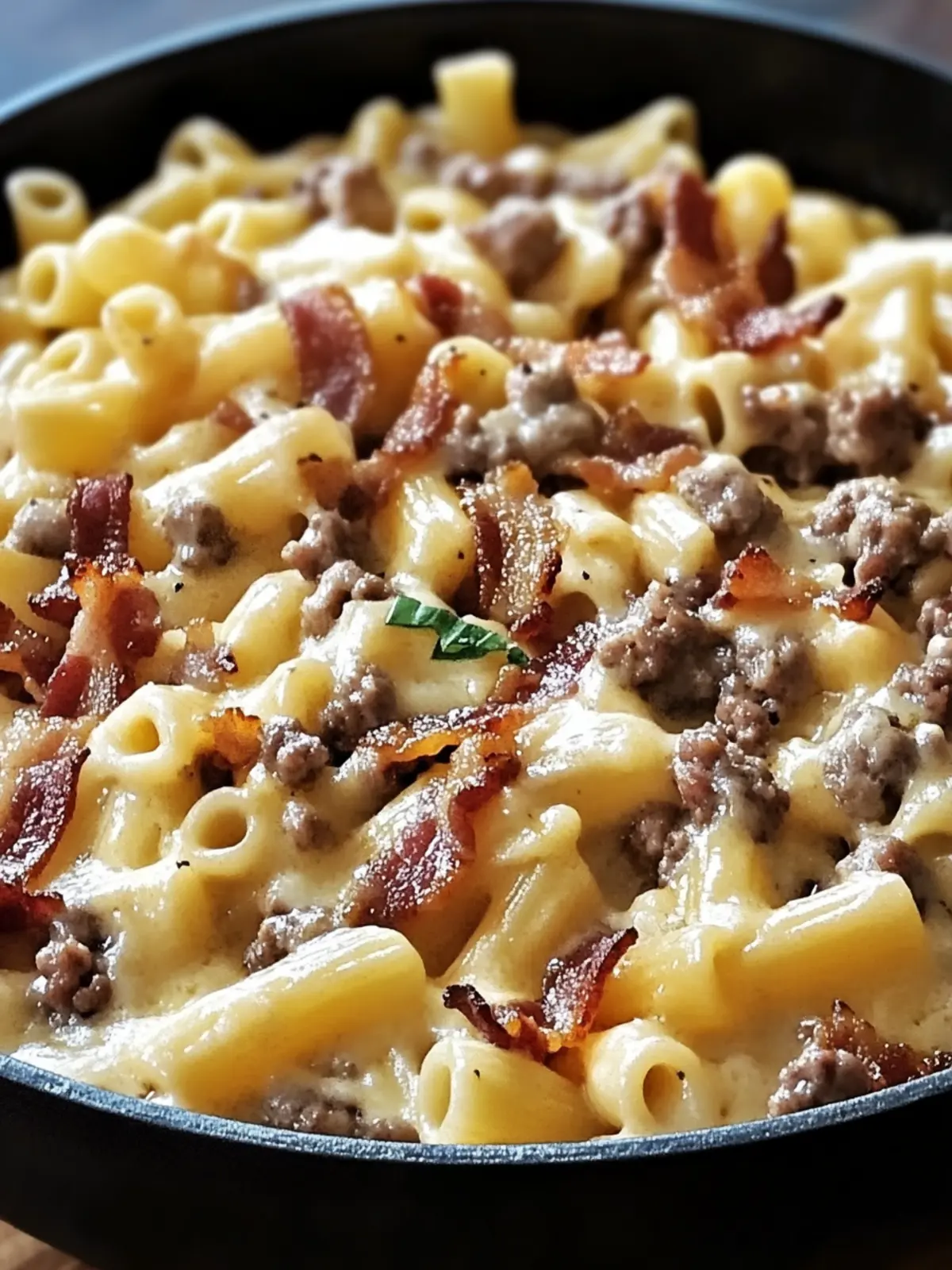 Loaded Bacon Cheeseburger Alfredo Pasta