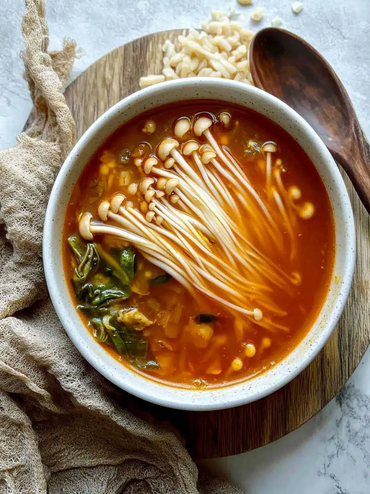 Tomato Enoki Mushroom Soup