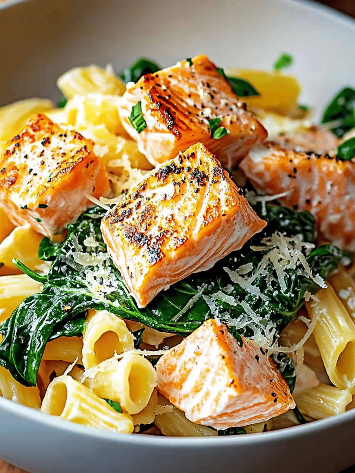 Salmon Spinach Pasta: Quick, Healthy Bliss for Busy Nights 4 Salmon Spinach Pasta