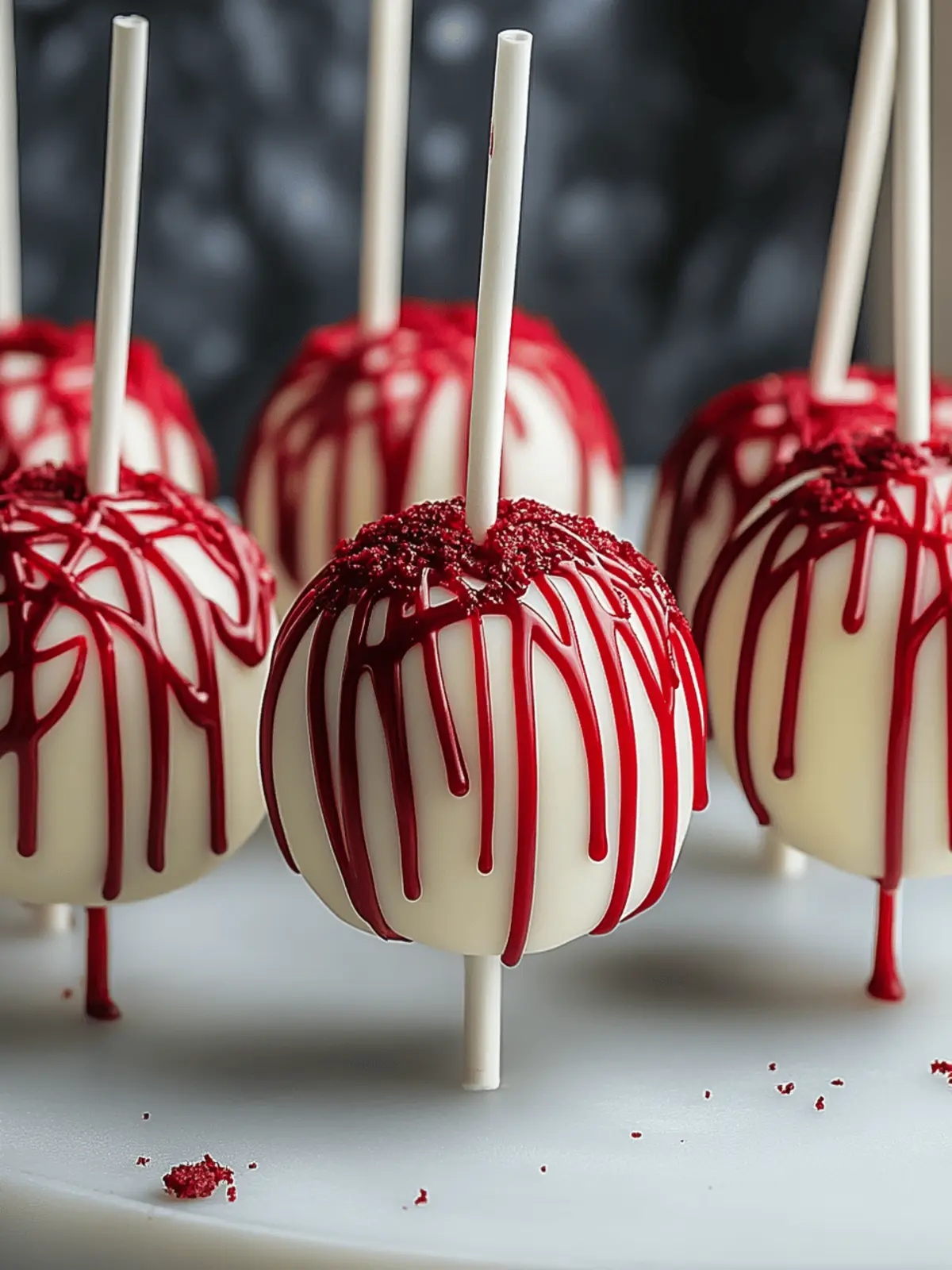 Bloody Red Velvet Cake Pops That Wow Every Party Guest! 3 Bloody Red Velvet Cake Pops