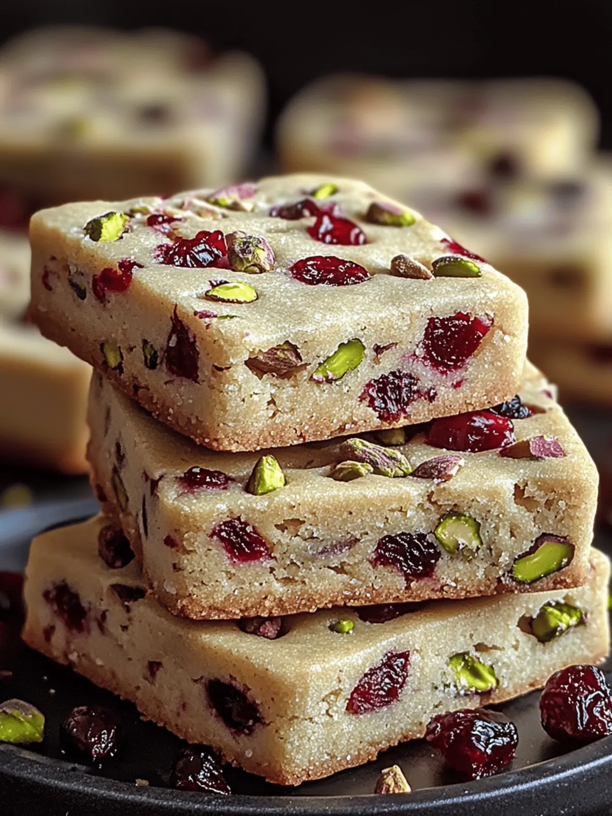 Cranberry Pistachio Shortbread Cookies