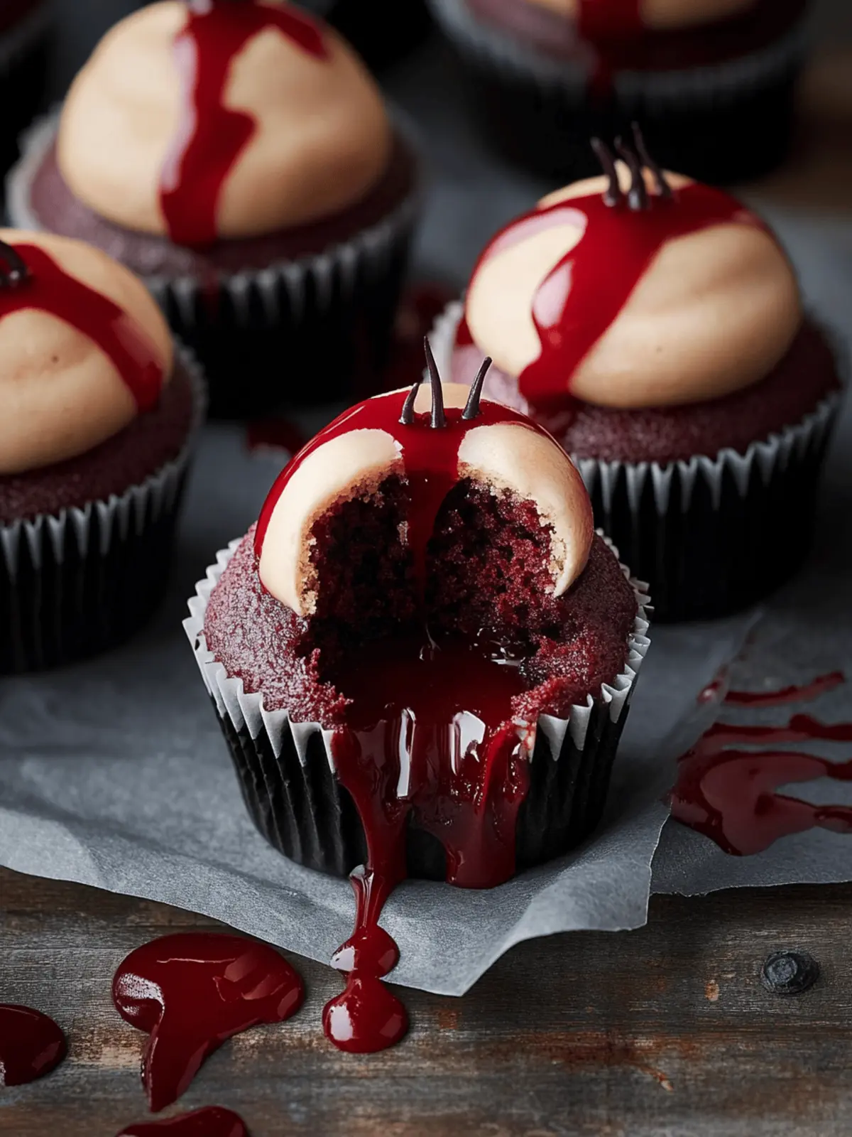 Vampire Bite Halloween Cupcakes: Creepy Treats You Can't Resist 4 Vampire Bite Halloween Cupcakes