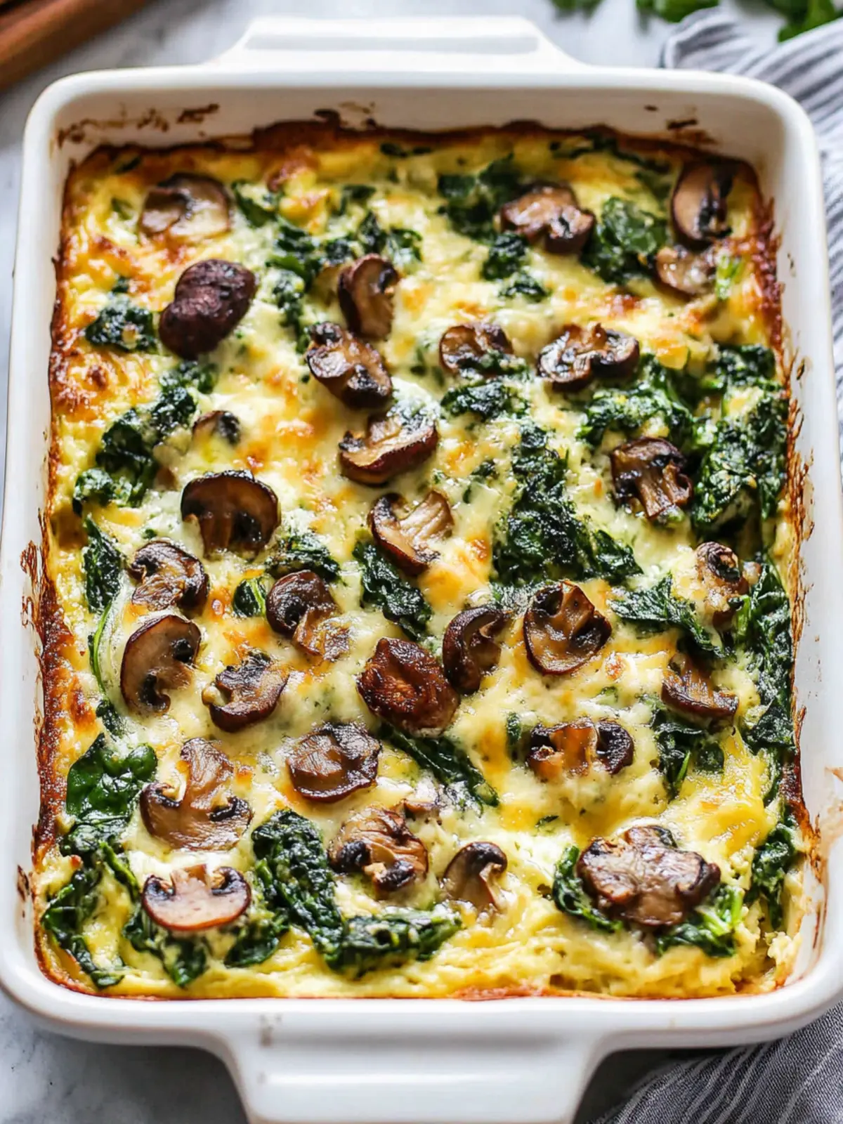 Spinach Mushroom Breakfast Casserole