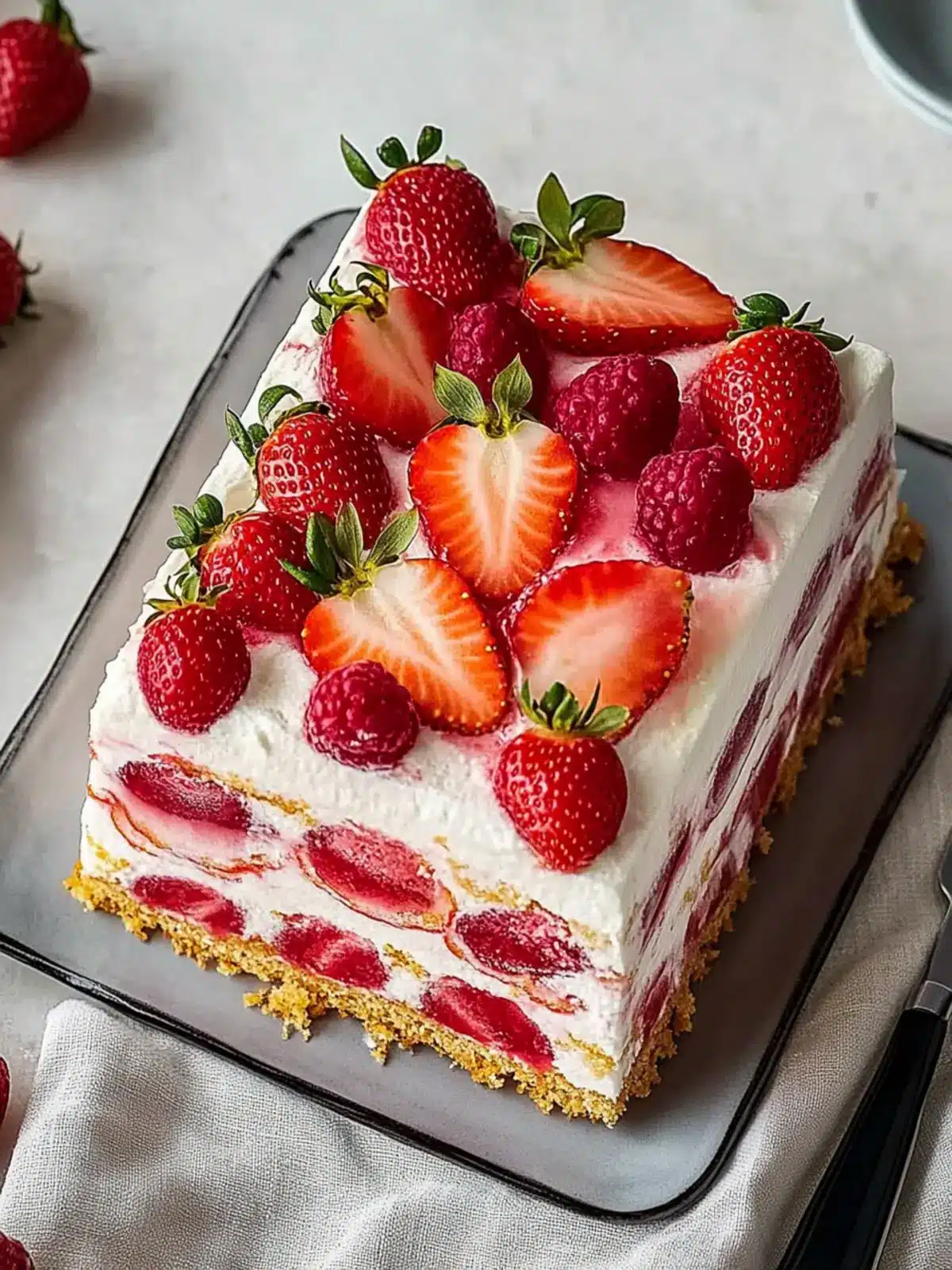 Decadent Strawberry Cream Cheese Icebox Cake for Summer Bliss 4 Strawberry Cream Cheese Icebox Cake