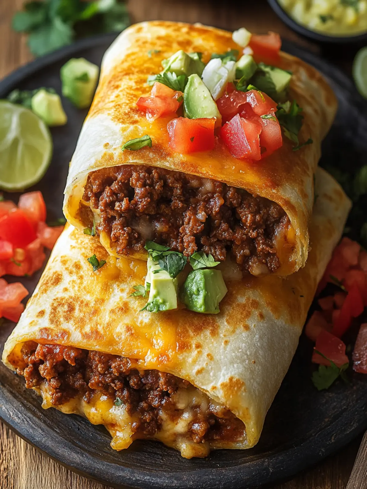 Beef and Cheese Chimichangas