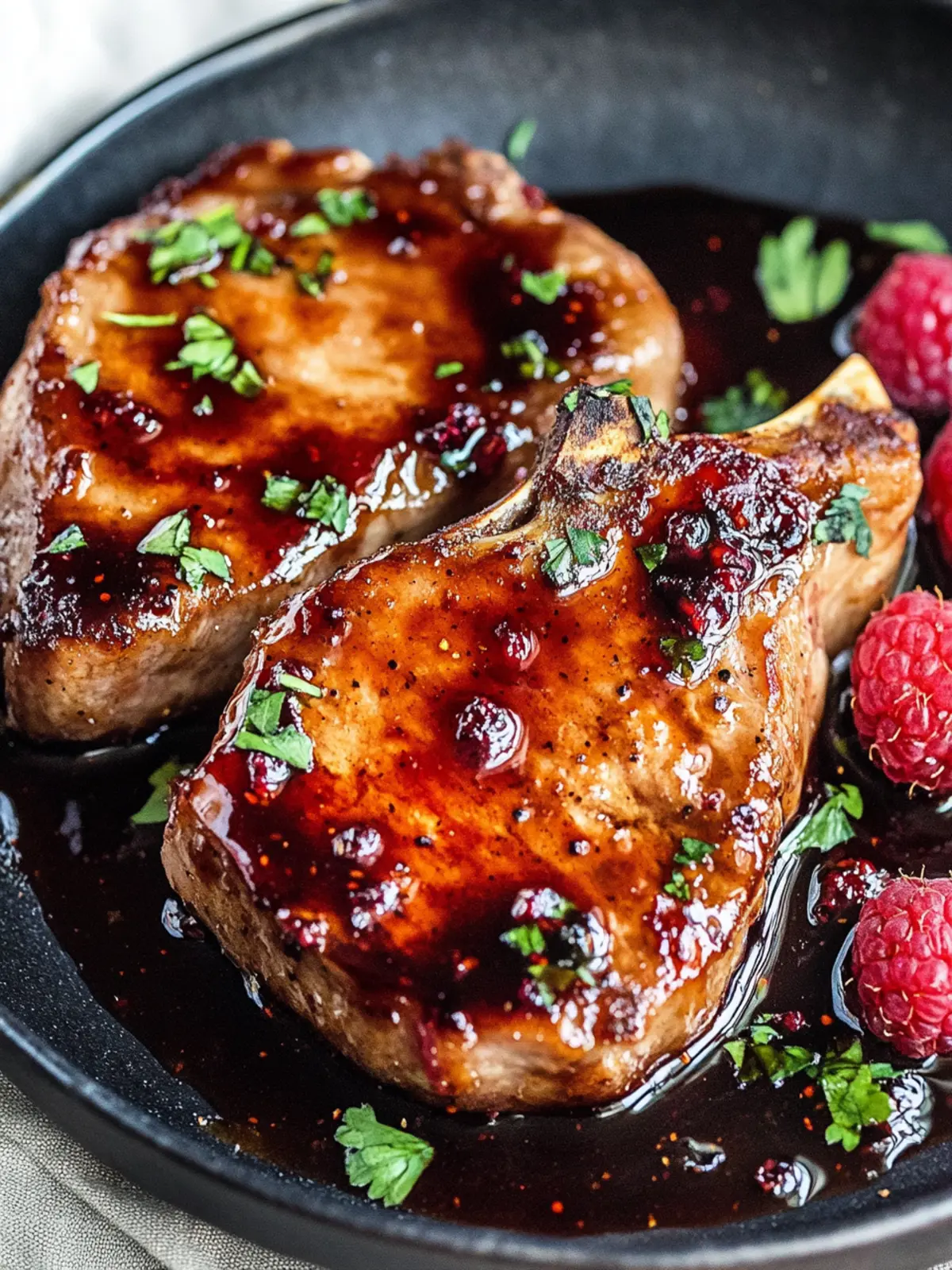 Irresistible Raspberry Balsamic Glazed Pork Chops in 30 Minutes 4 Raspberry Balsamic Glazed Pork Chops