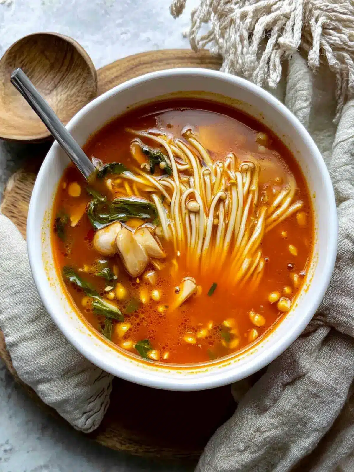 Tomato Enoki Mushroom Soup