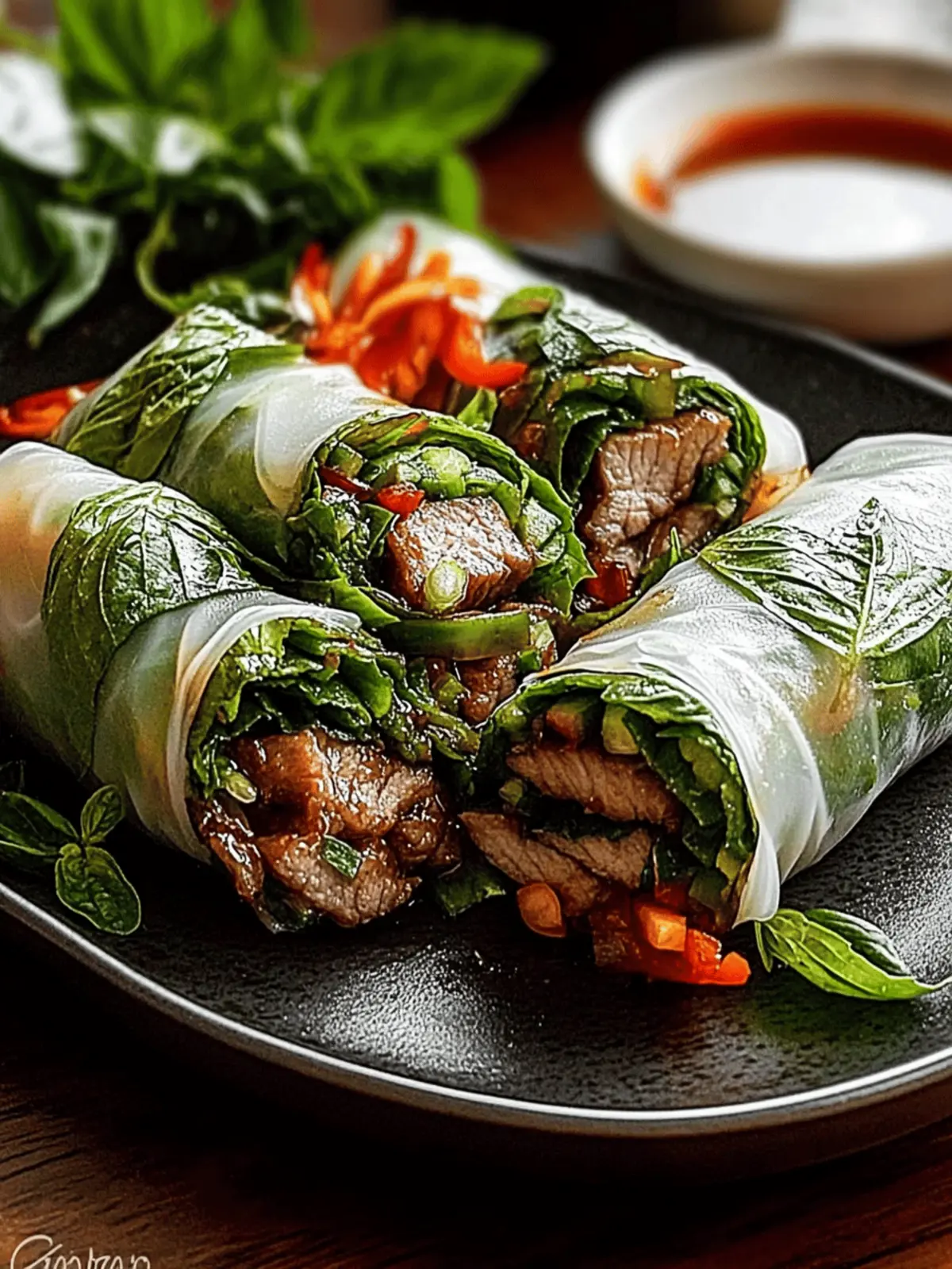 Thai Basil Beef Rolls