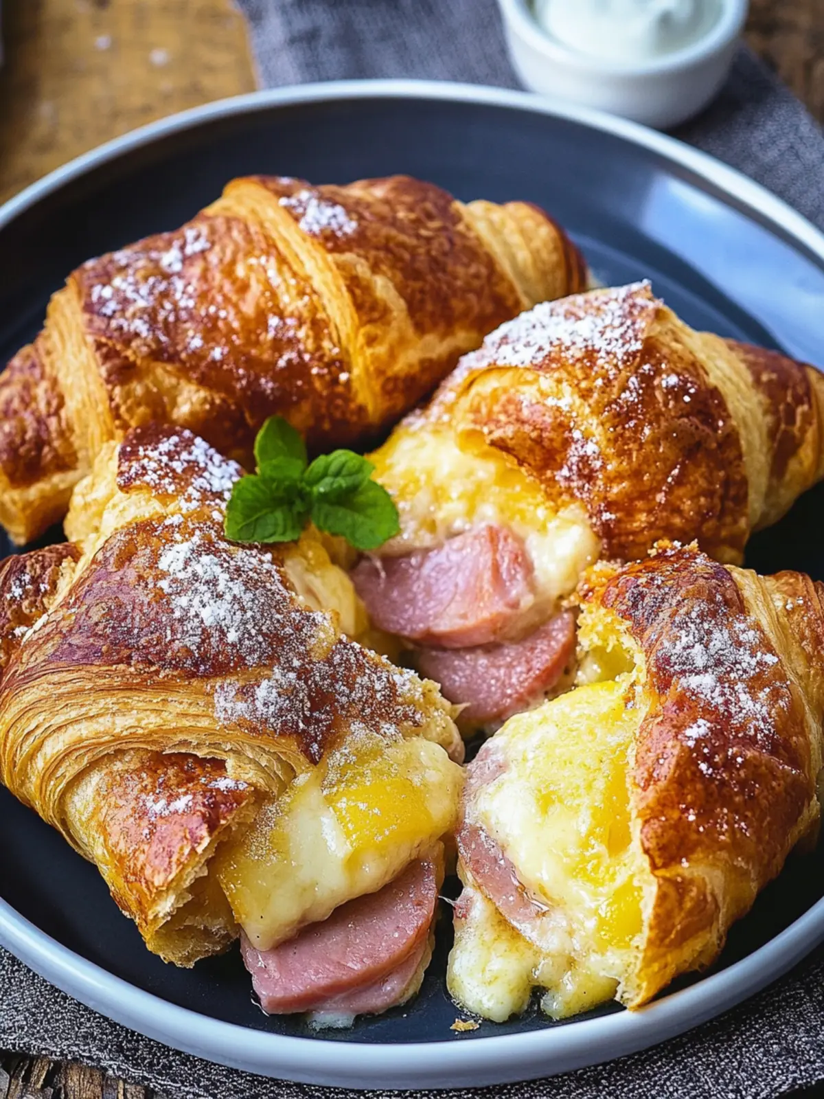 Ham and Cheese Croissant Breakfast