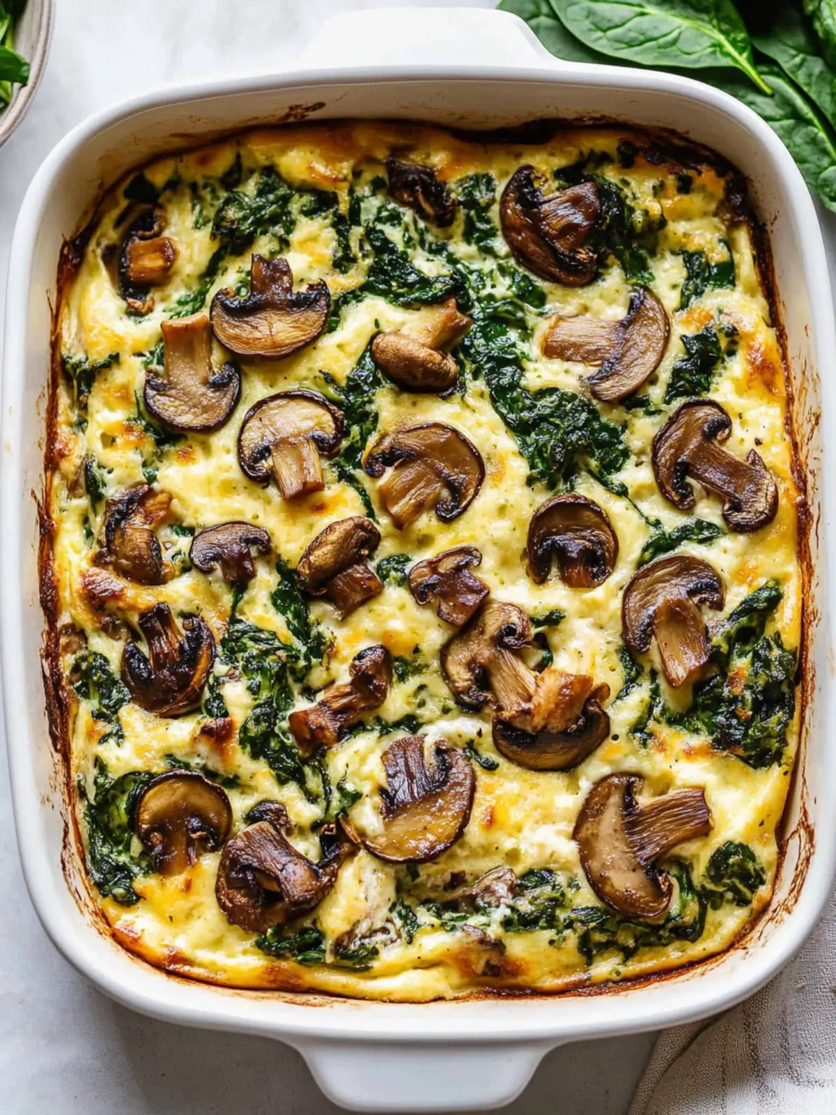 Spinach Mushroom Breakfast Casserole