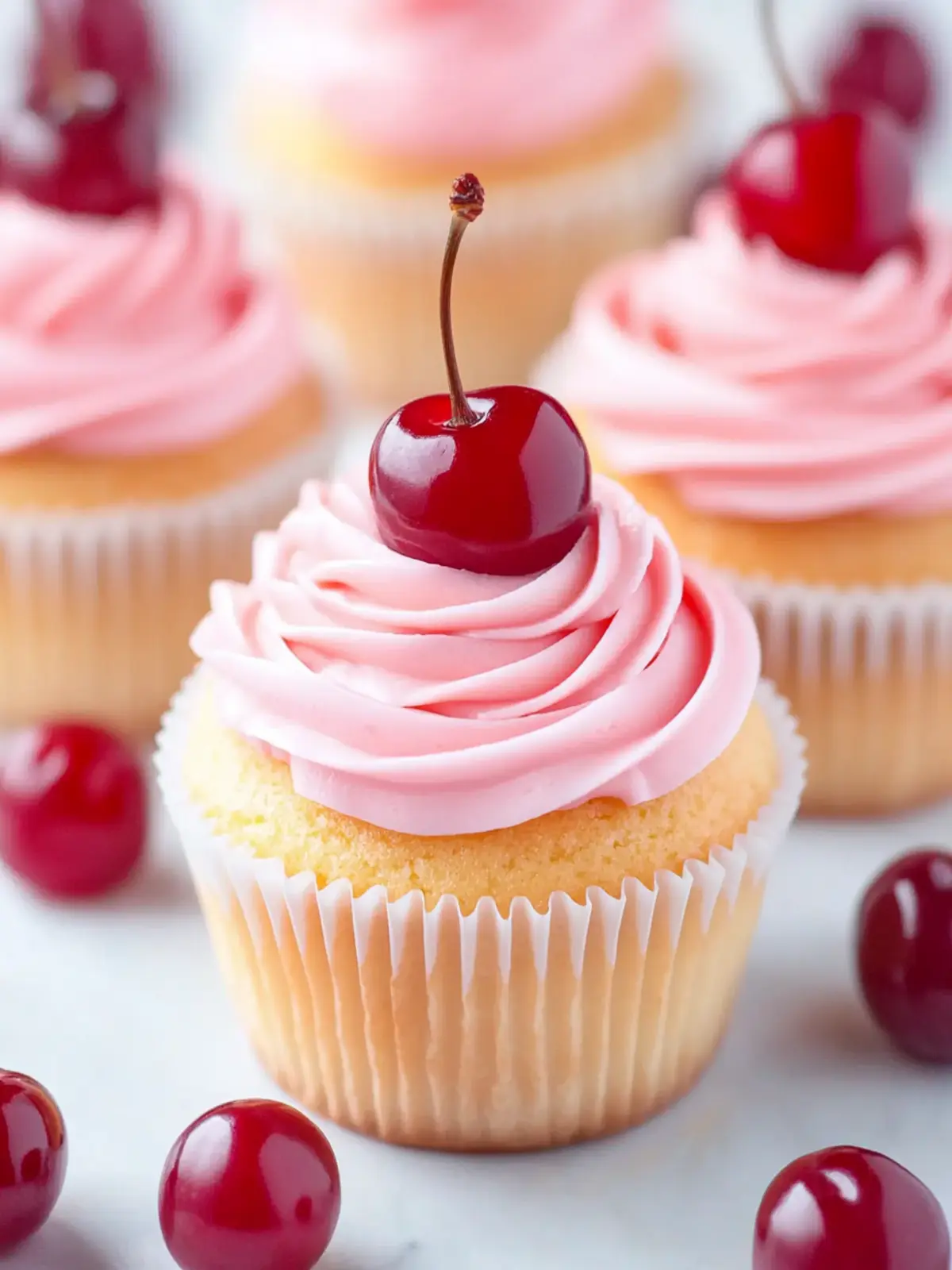 Maraschino Cherry Cupcakes: Sweet, Whimsical Delights Await! 2 Maraschino Cherry Cupcakes