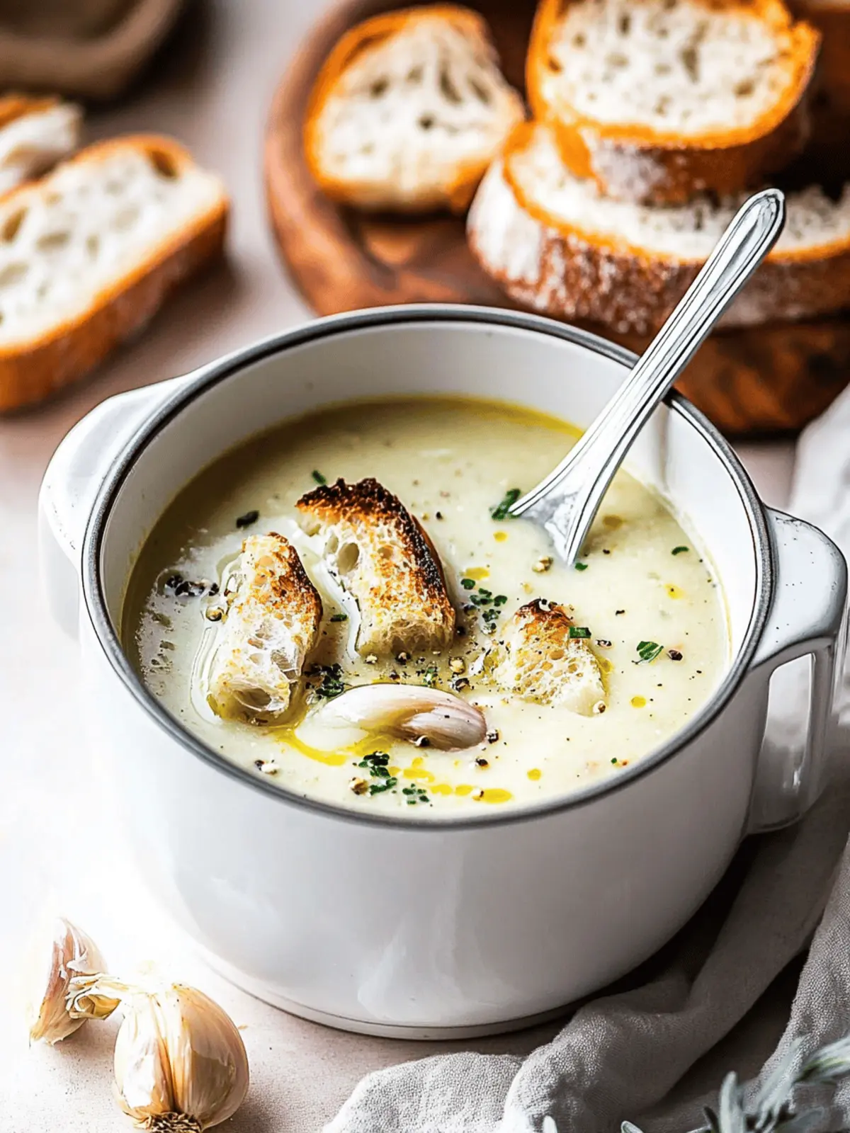Creamy French Garlic Soup to Cozy Up Your Winter Evenings 2 French Garlic Soup