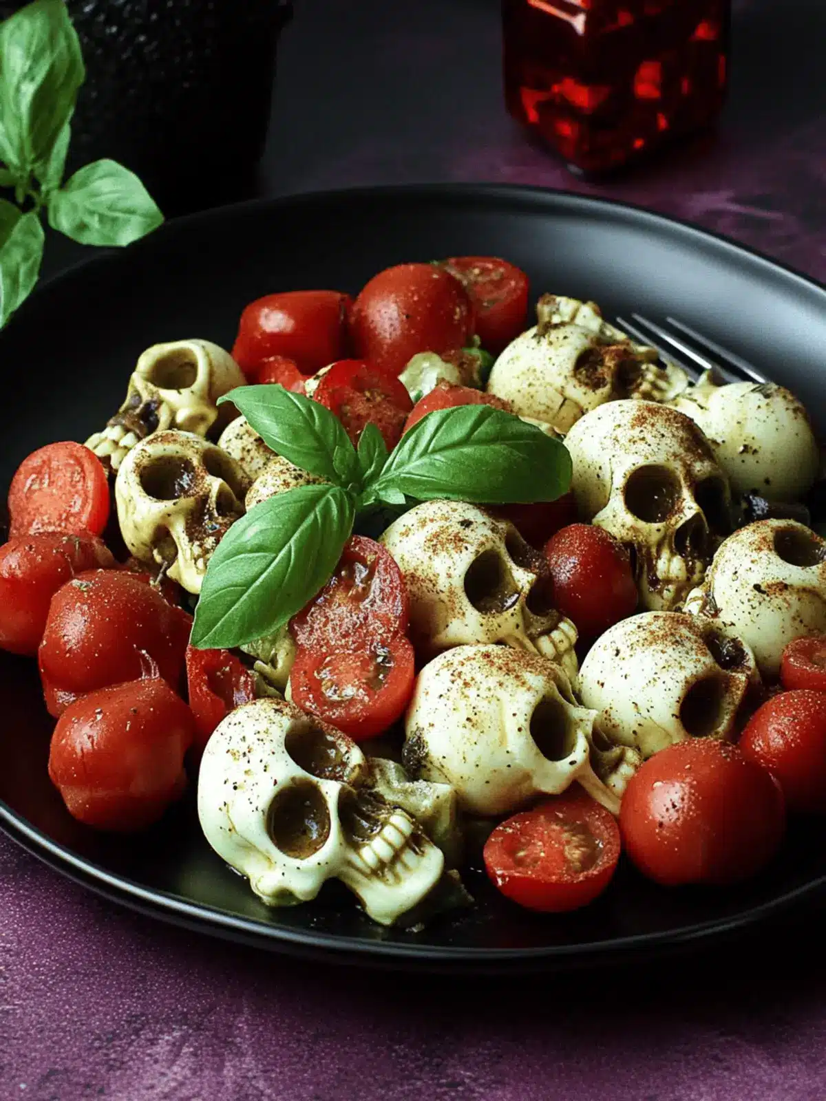 Spook Up Your Table with Skull Caprese Salad Delight 3 Skull Caprese Salad