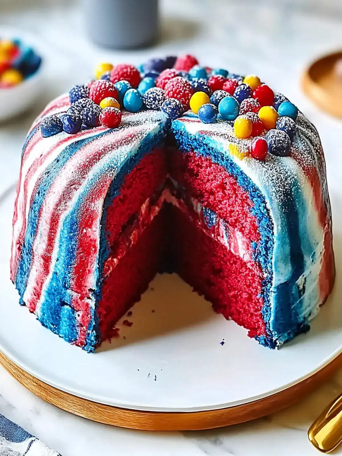 Deliciously Simple Red White & Blue Marble Cake Recipe 2 Red White & Blue Marble Cake