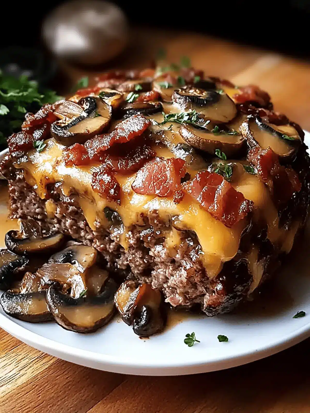 Swiss Bacon Mushroom Meatloaf Comfort Food Redefined 2 Swiss Bacon Mushroom Meatloaf