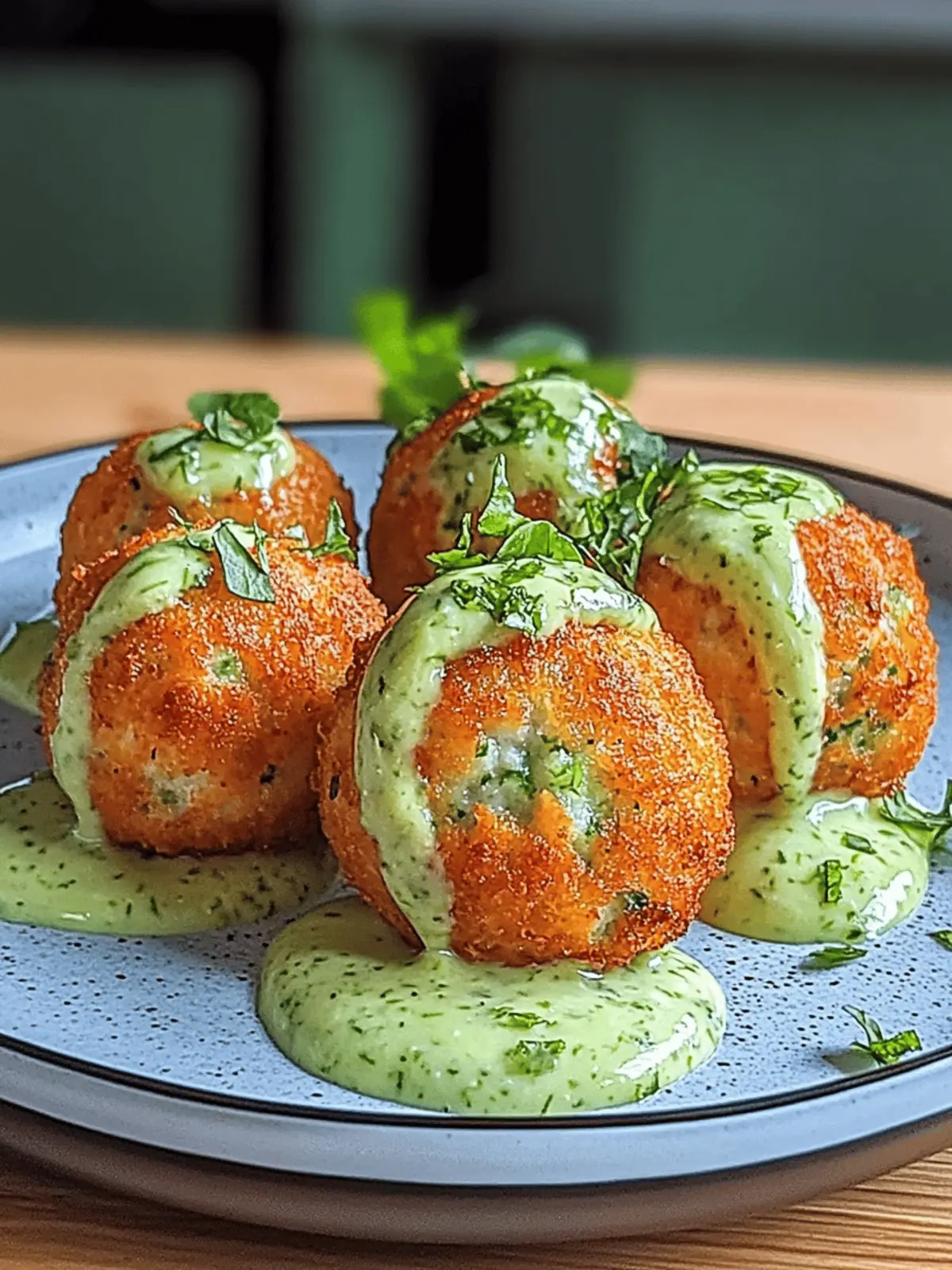 Savory Salmon Balls with Creamy Avocado Sauce Delight 4 Salmon Balls
