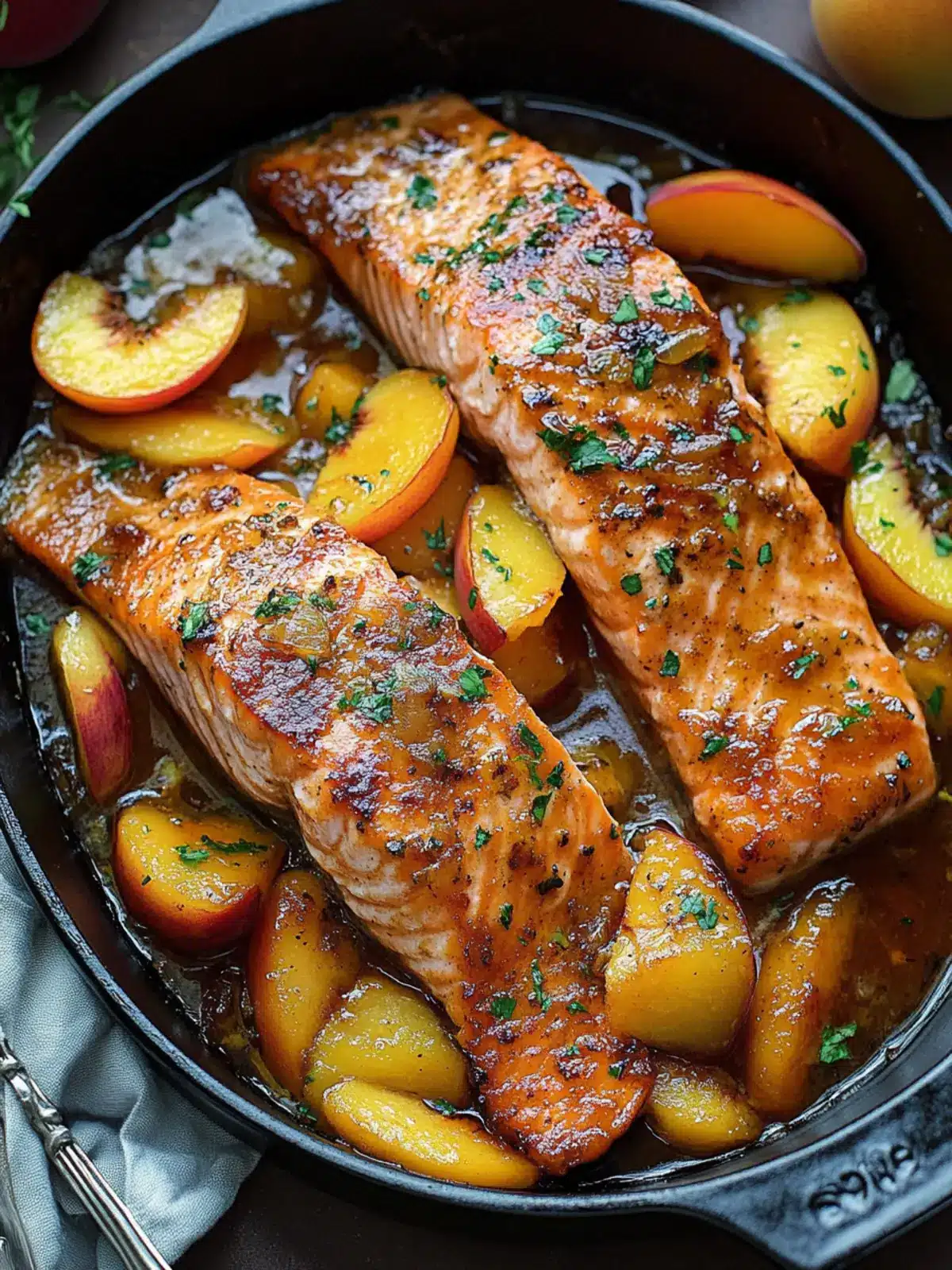 Bourbon Peach Roasted Salmon