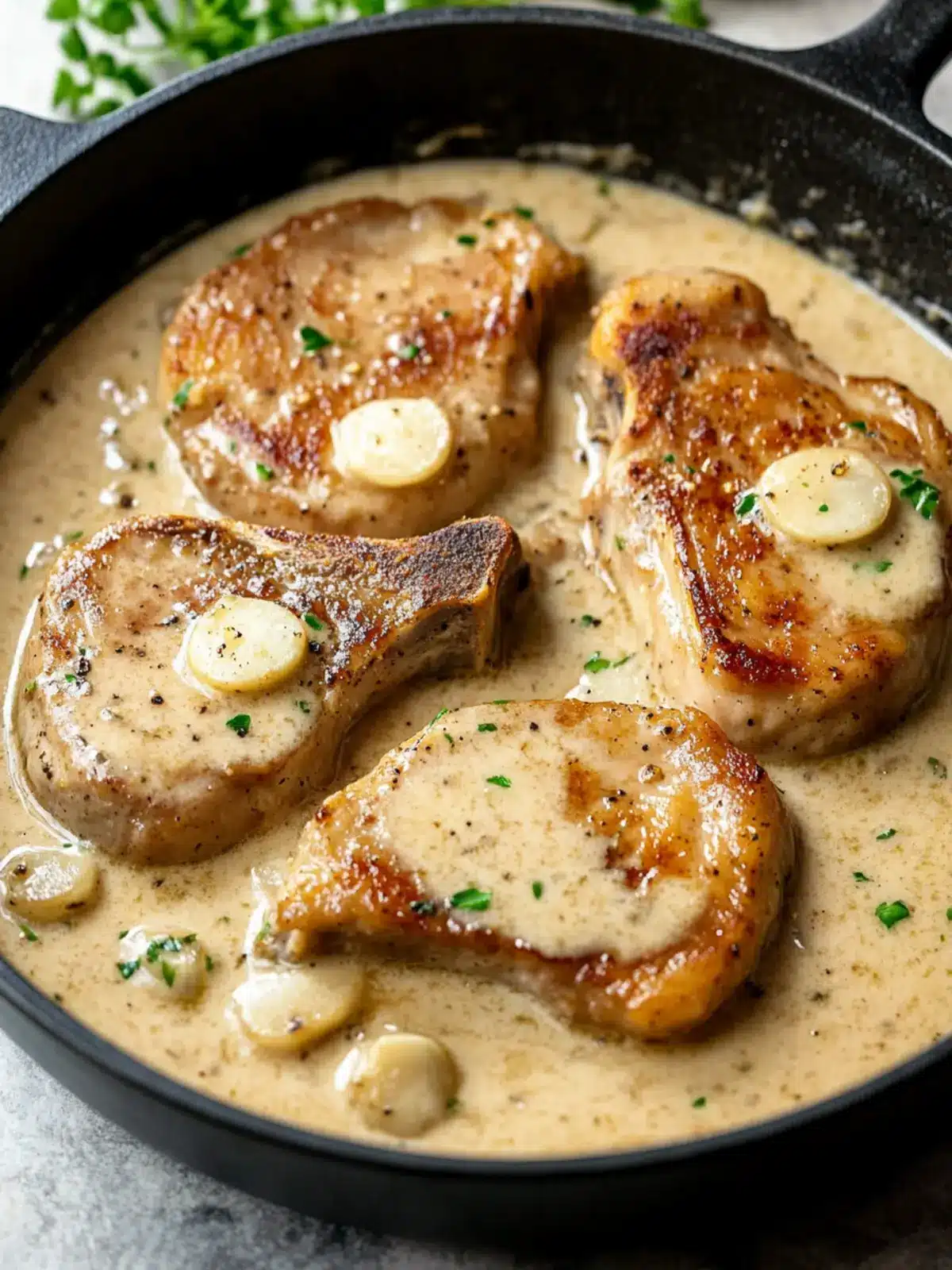 Creamy Garlic Pork Chops