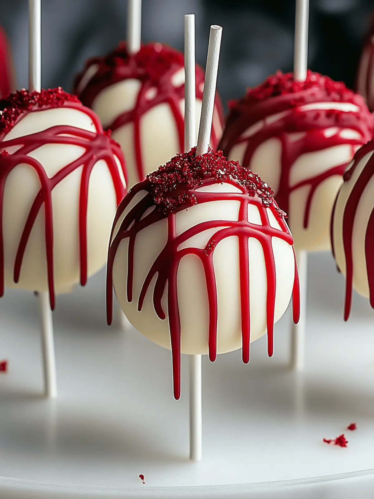 Bloody Red Velvet Cake Pops That Wow Every Party Guest! 2 Bloody Red Velvet Cake Pops