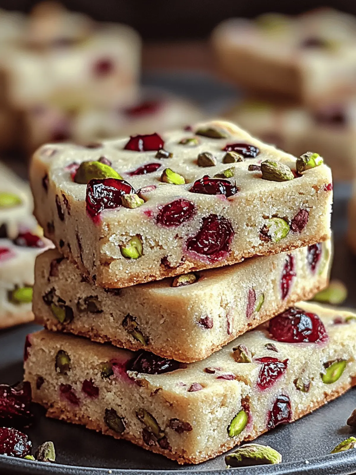 Cranberry Pistachio Shortbread Cookies