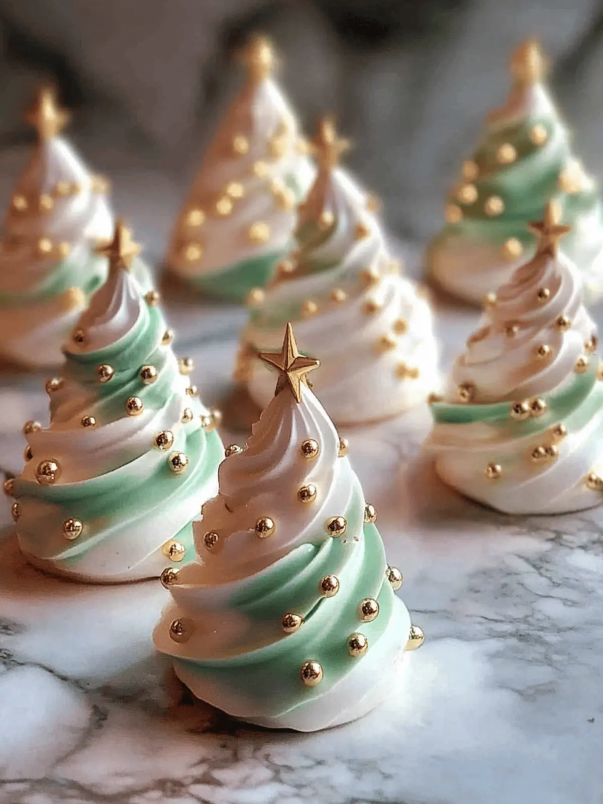 Christmas Tree Meringues