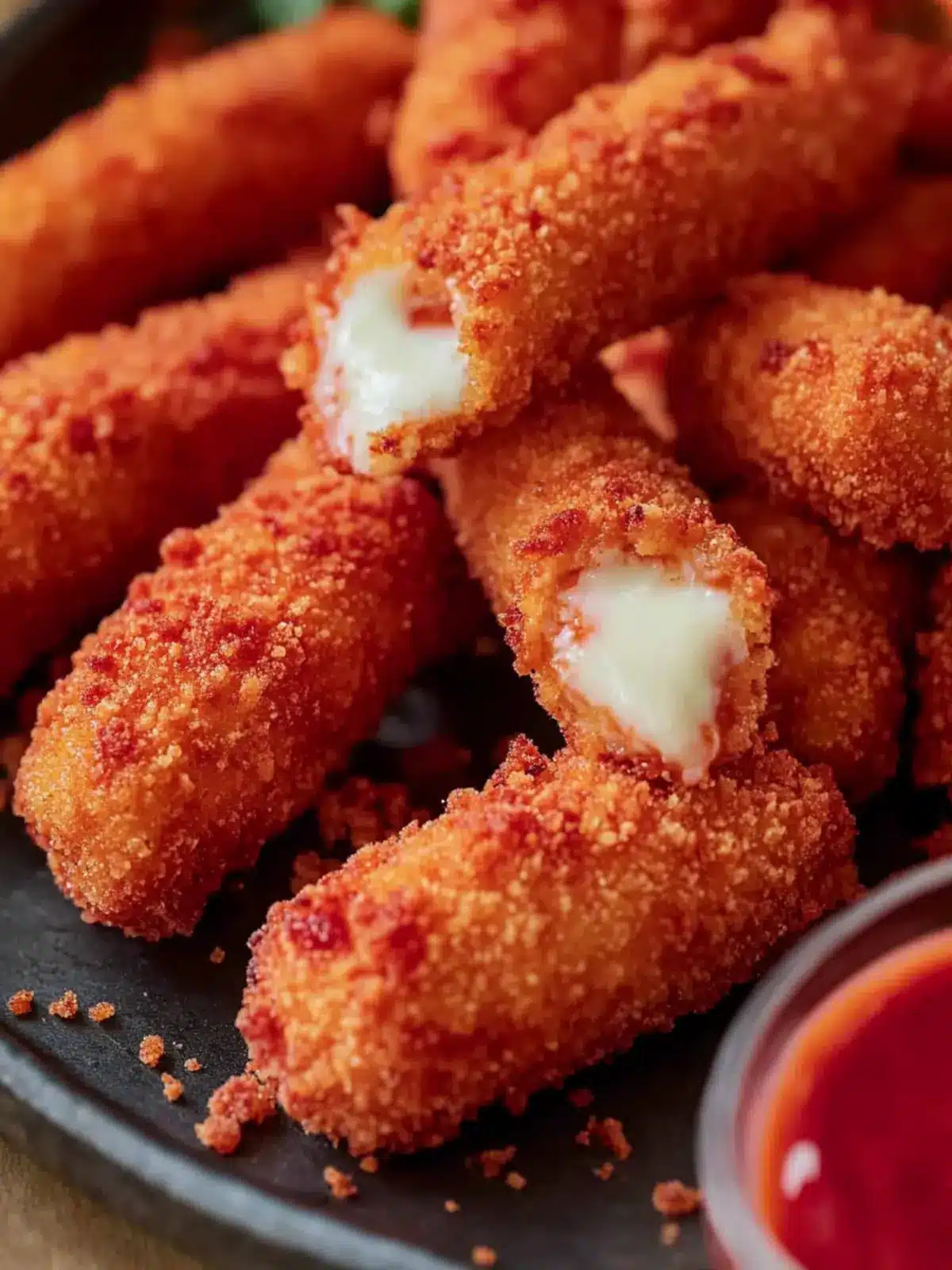 Hot Cheeto Mozzarella Sticks