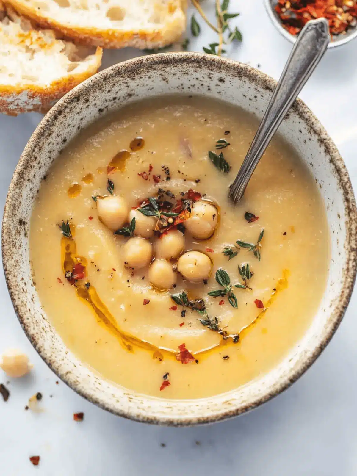 Vegan Garlic Chickpea Soup