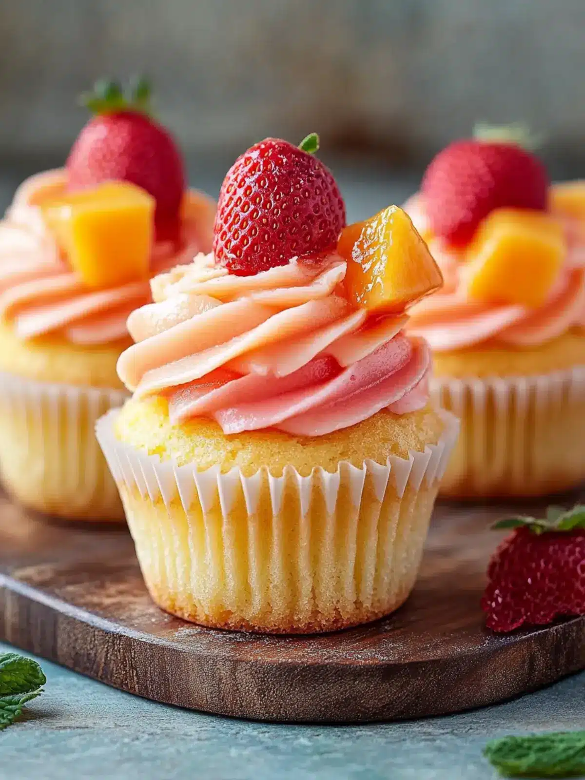 Mango Strawberry Sunset Cupcakes You ll Adore for Every Occasion 2 Mango Strawberry Sunset Cupcakes