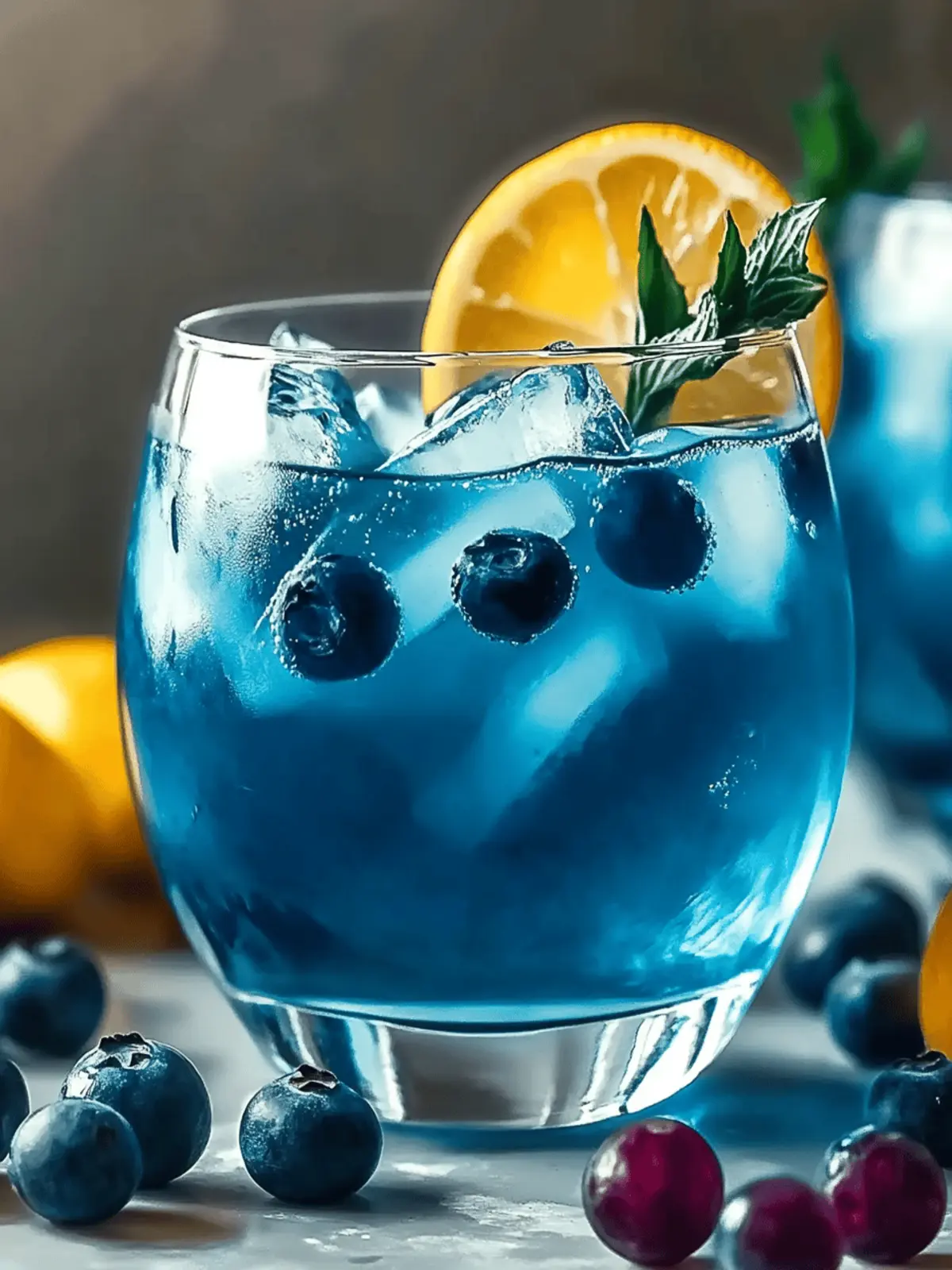 Winter Sapphire Punch Cocktail