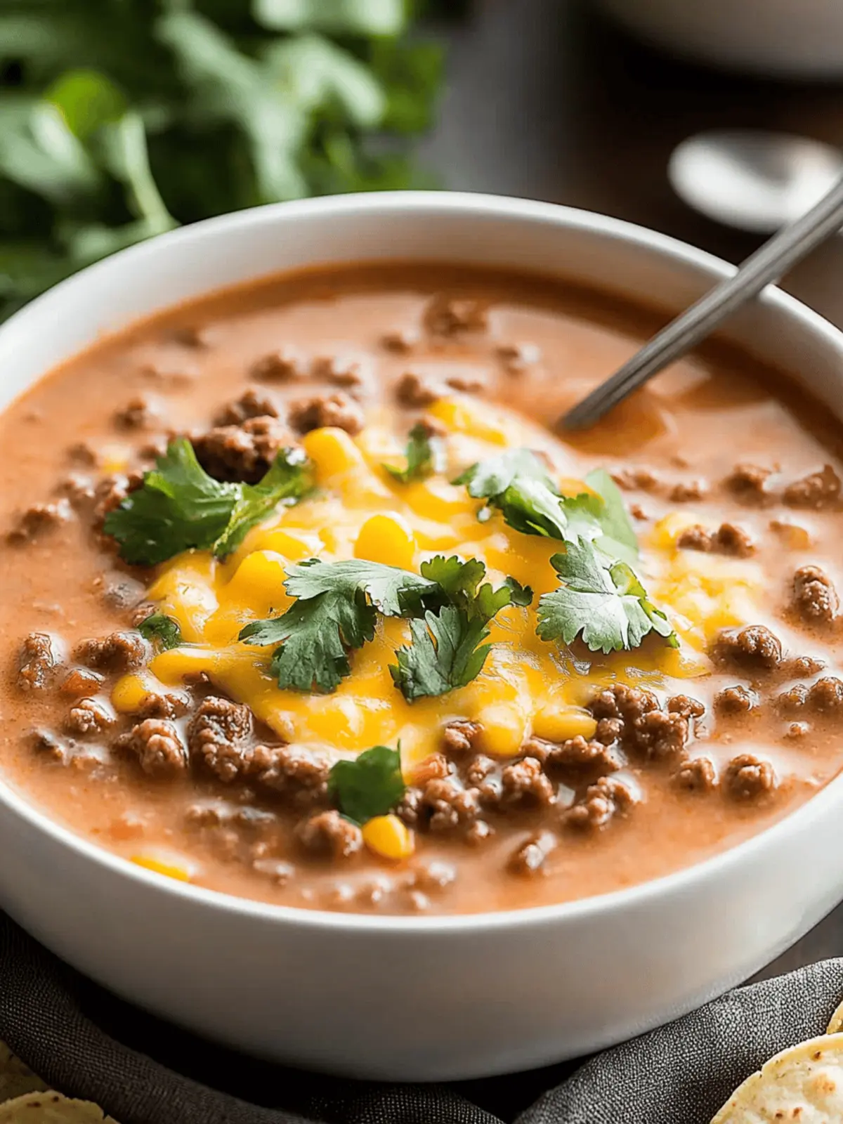 Cheesy Ground Beef Taco Soup