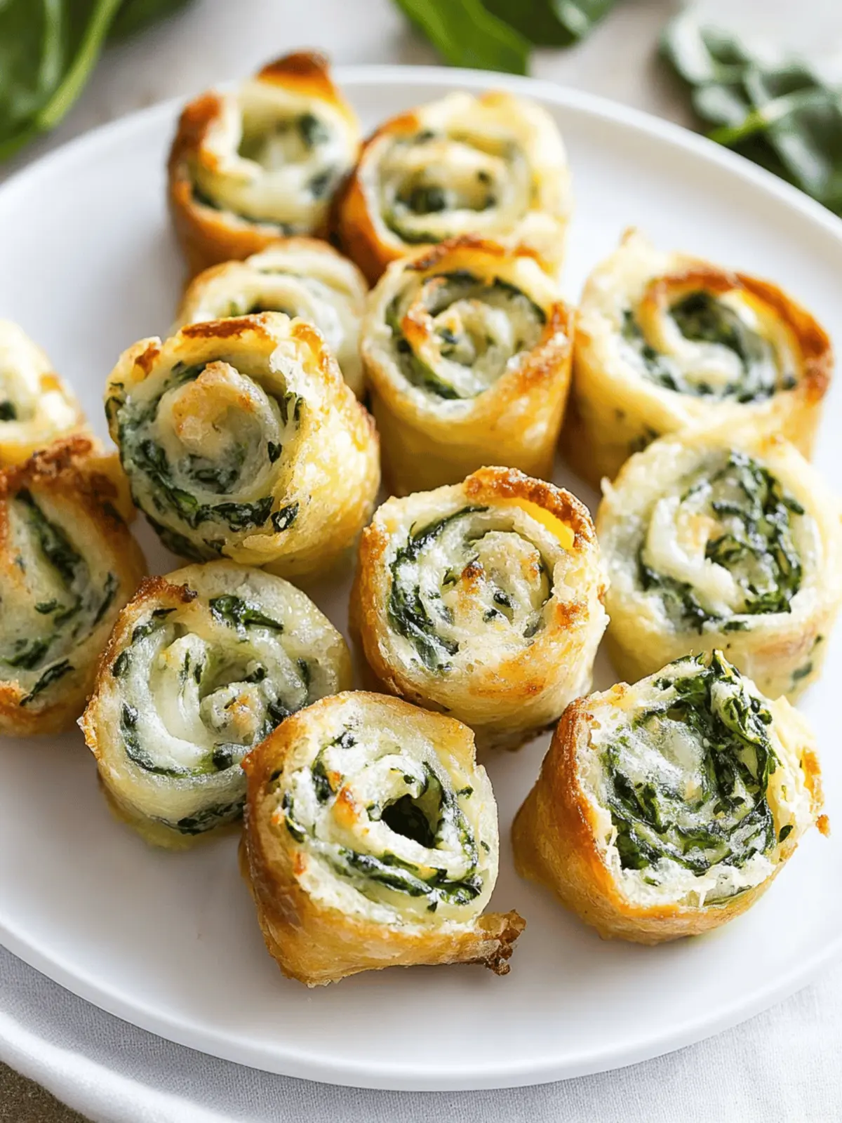 Spinach Dip in Bite-Sized Pinwheels