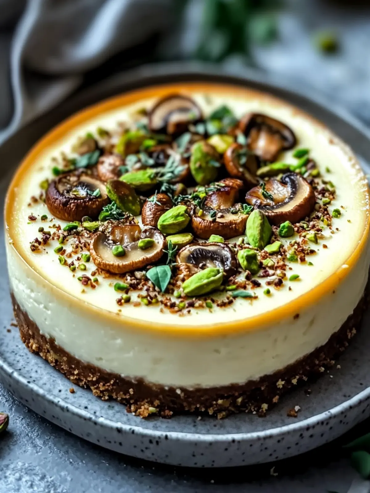 Savory Pistachio and Mushroom Cheesecake to Impress Your Guests 3 Pistachio and Mushroom Cheesecake