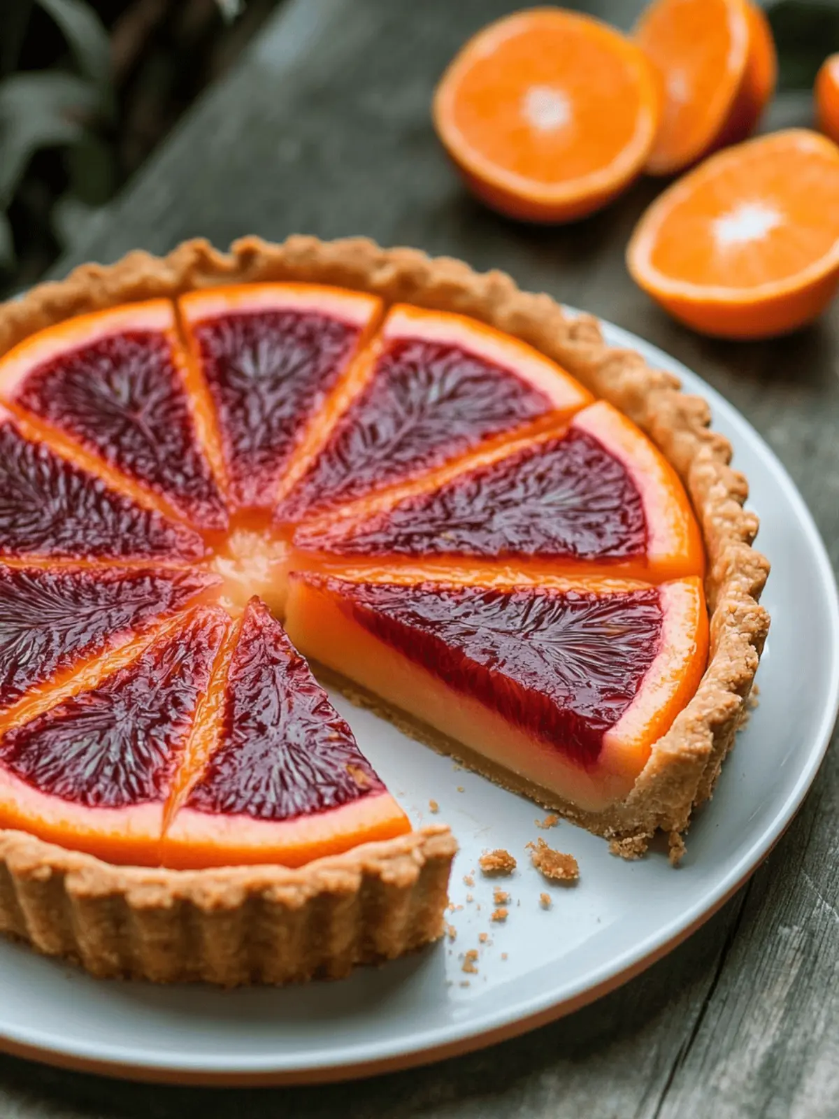 Blood Orange Tart with Almond Crust
