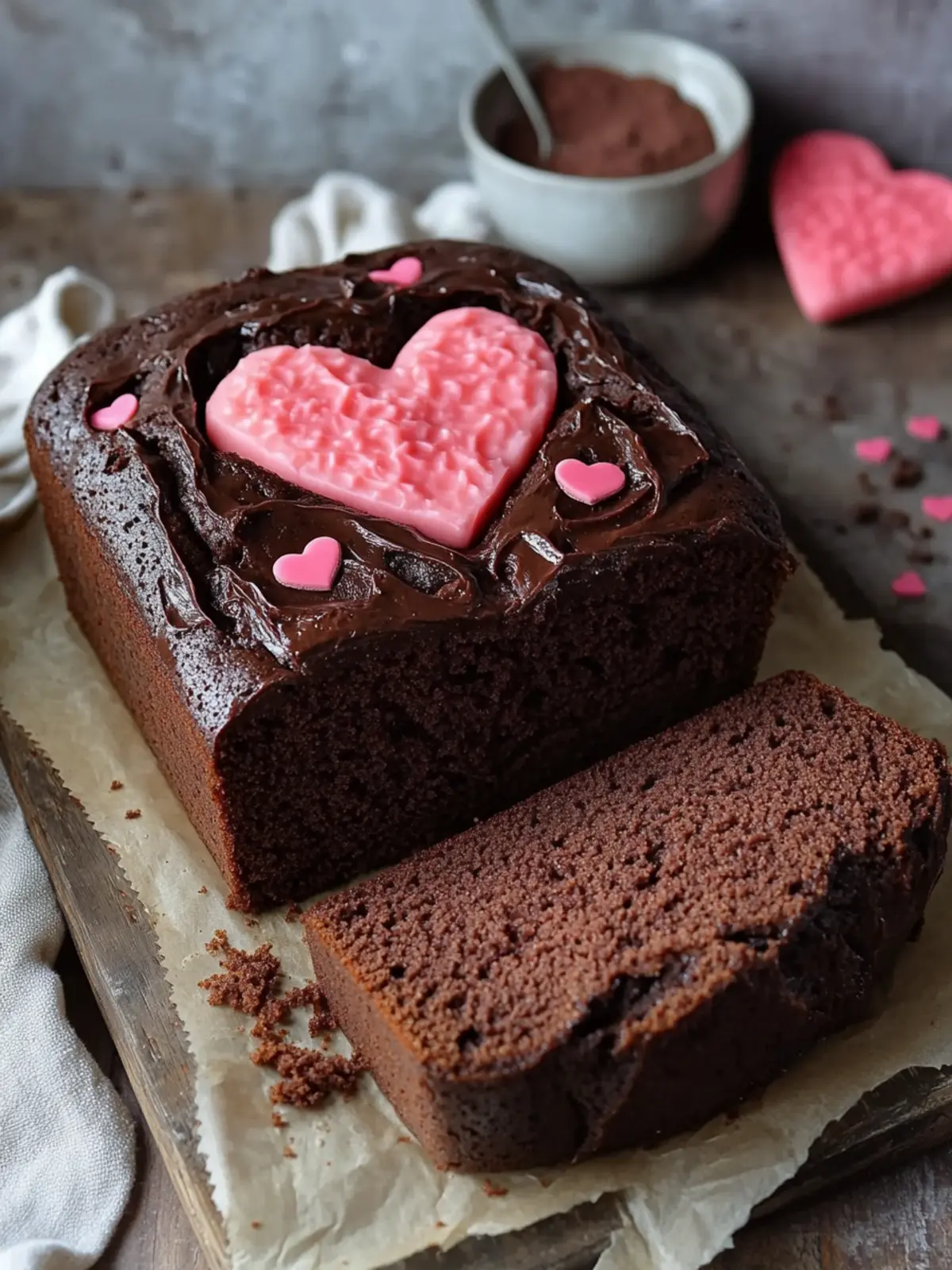 Heart Chocolate Loaf Cake