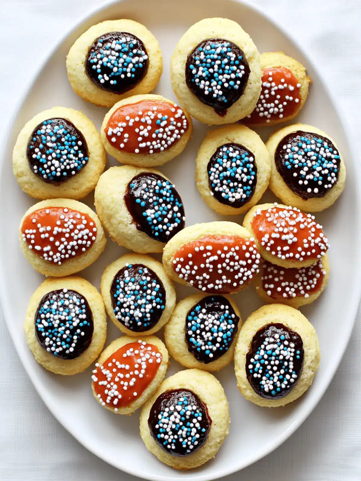 Shortbread Thumbprint Cookies with Fun Chocolate Footballs 3 Shortbread Thumbprint Cookies with Fun Chocolate Footballs