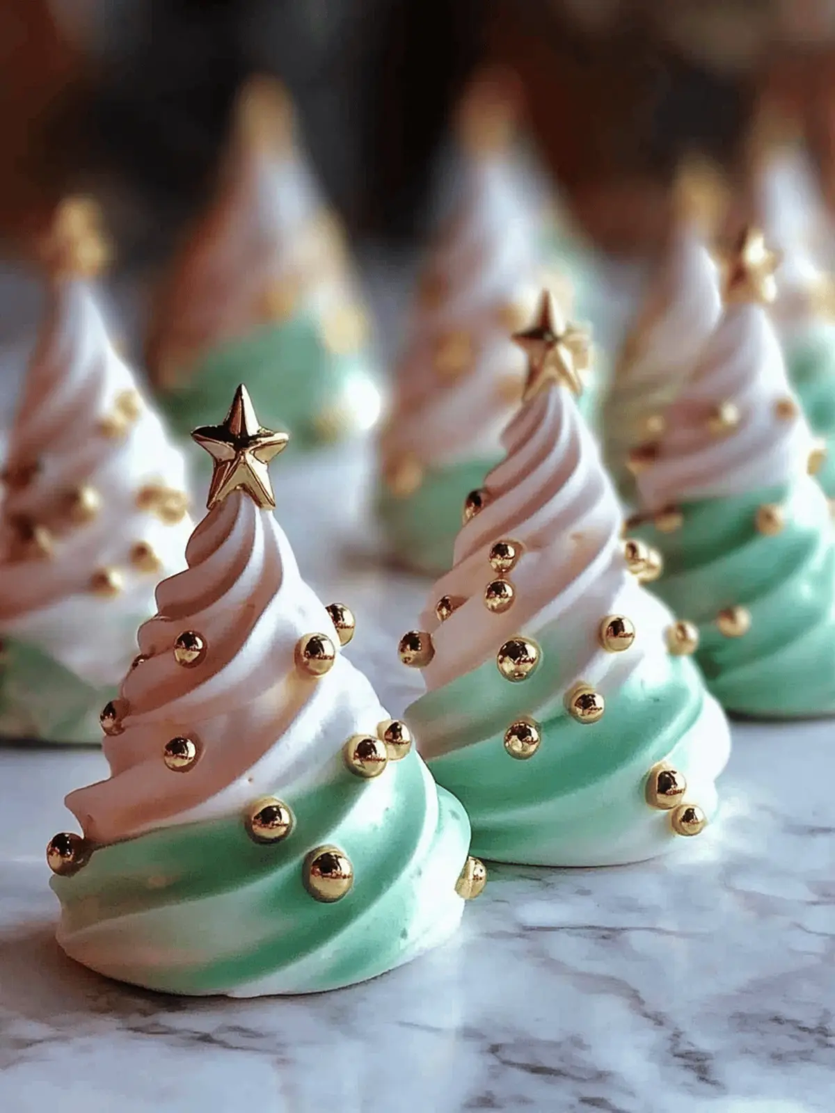 Christmas Tree Meringues