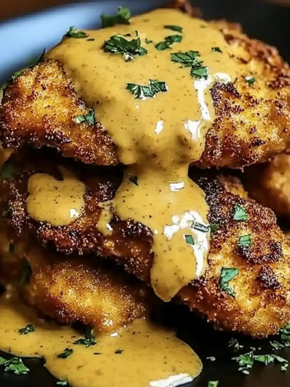 Pretzel Chicken with Mustard-Cheddar Sauce