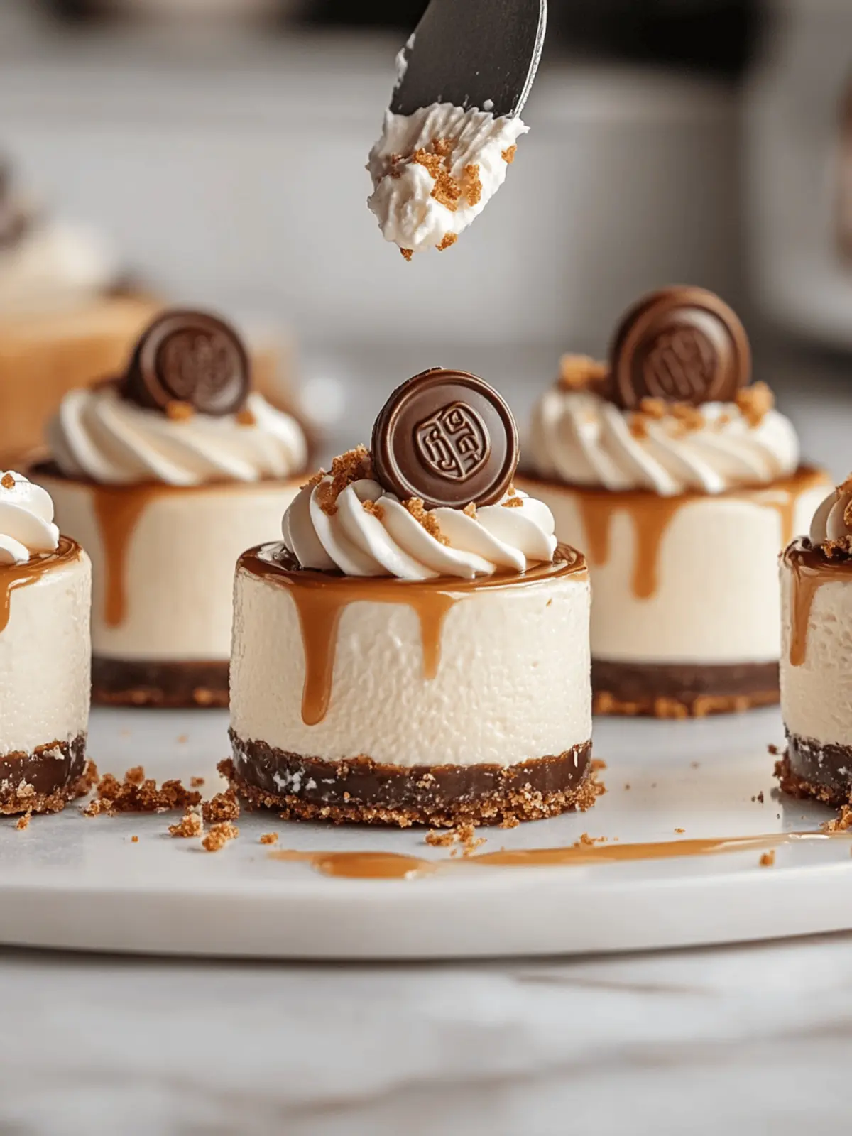 Mini Rolo Cheesecake Bites - Irresistible Sweet Delights 4 Mini Rolo Cheesecake