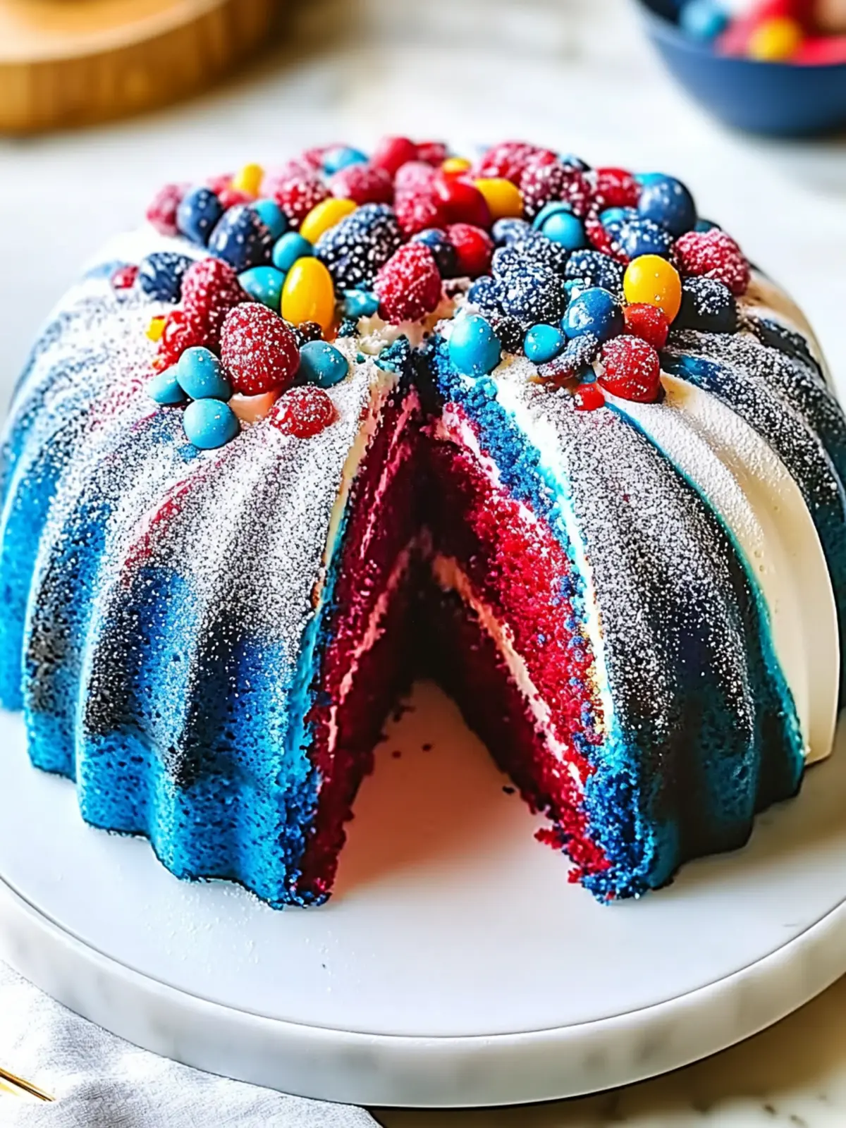 Deliciously Simple Red White & Blue Marble Cake Recipe 3 Red White & Blue Marble Cake