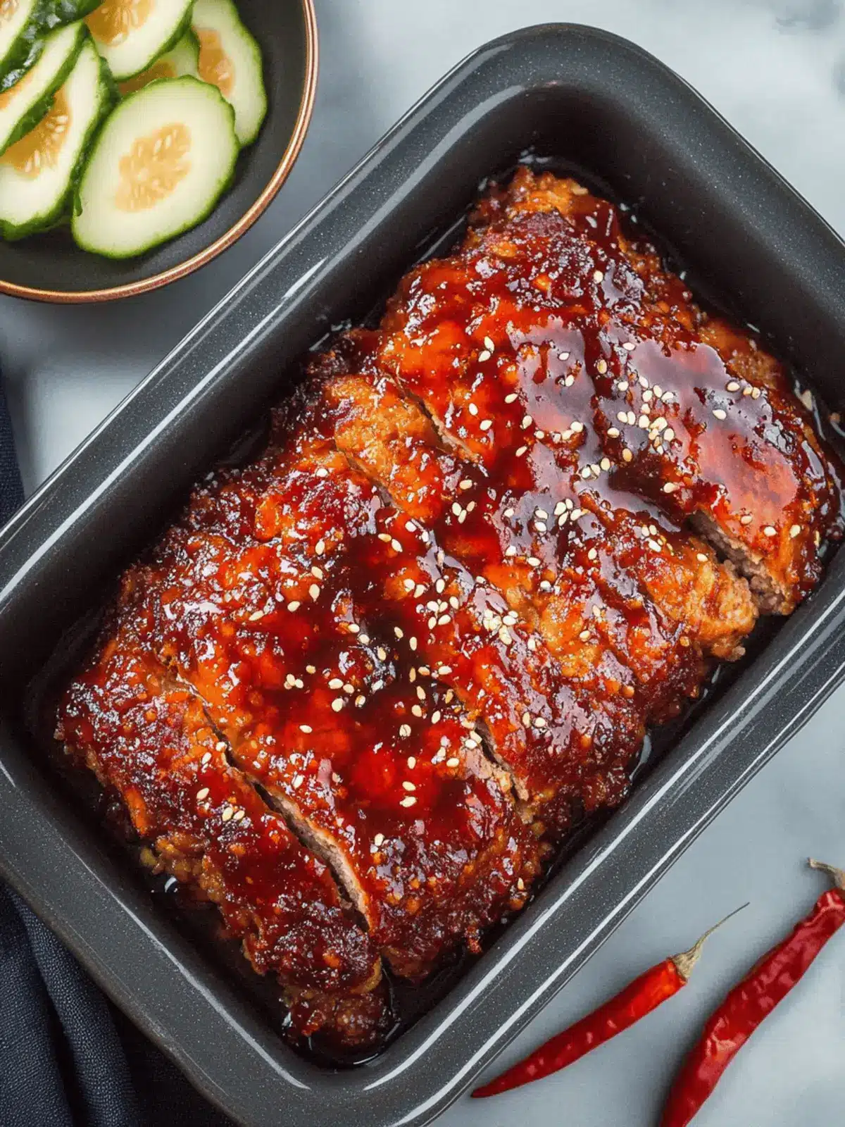 Korean Meatloaf with Gochujang Glaze