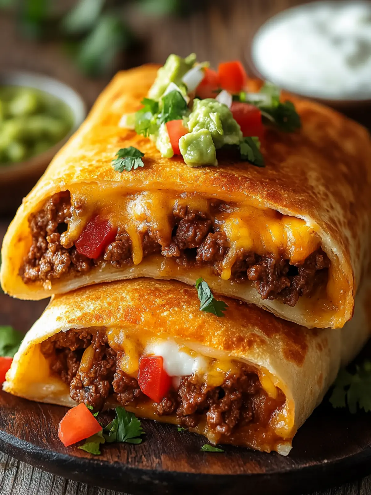 Beef and Cheese Chimichangas