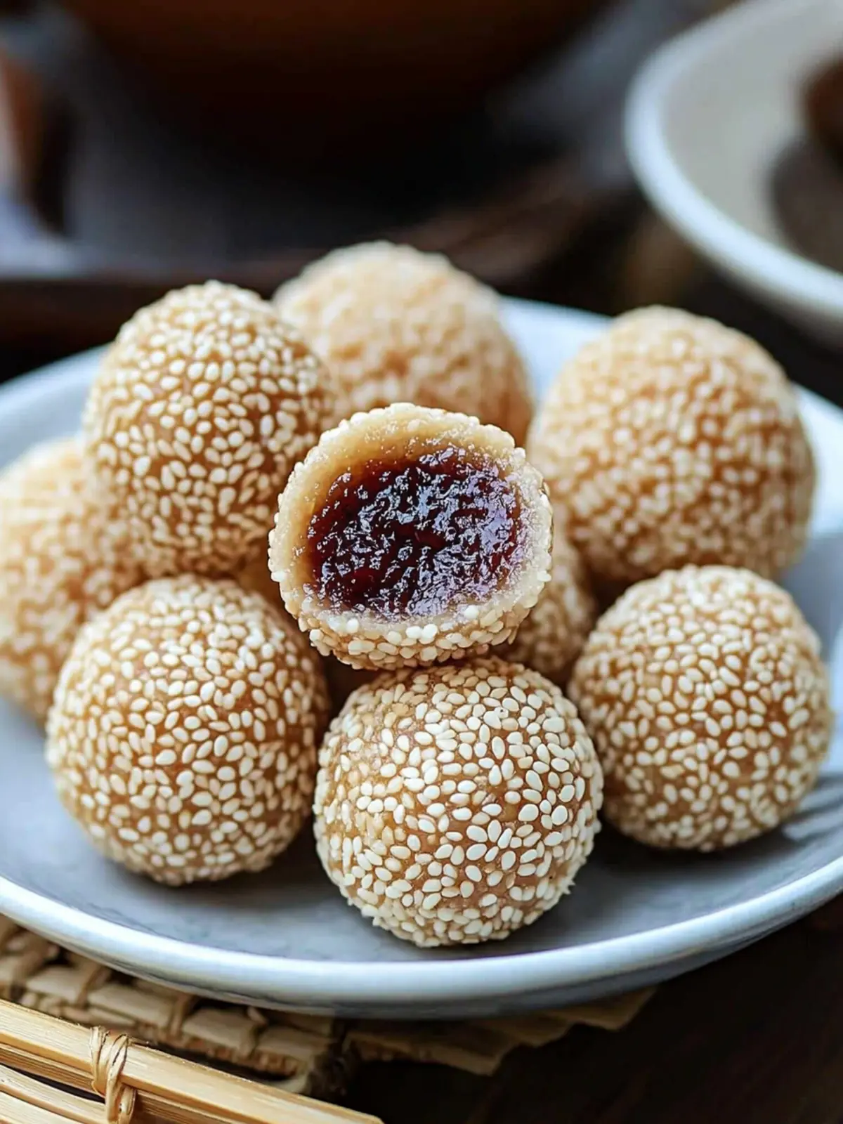 Golden Sesame Balls Filled with Sweet Bliss for Your Table 4 Golden Sesame Balls Filled
